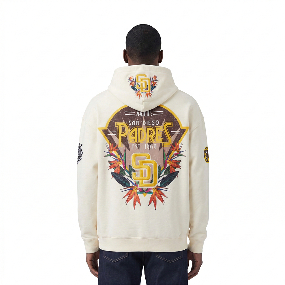 MLB SAN DIEGO PADRES PARADISE MEN'S PULL OVER HOODIE (EGGSHELL)