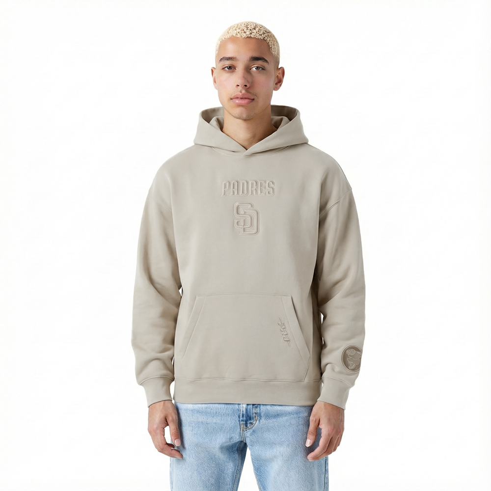 MLB SAN DIEGO PADRES WINGSPAN MEN'S DROP SHOULDER FLC PO HOODIE (TAUPE)