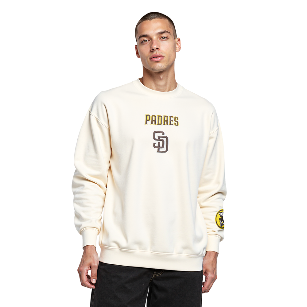 MLB SAN DIEGO PADRES WINGSPAN MEN'S DROP SHOULDER FLC CREWNECK (EGGSHELL)