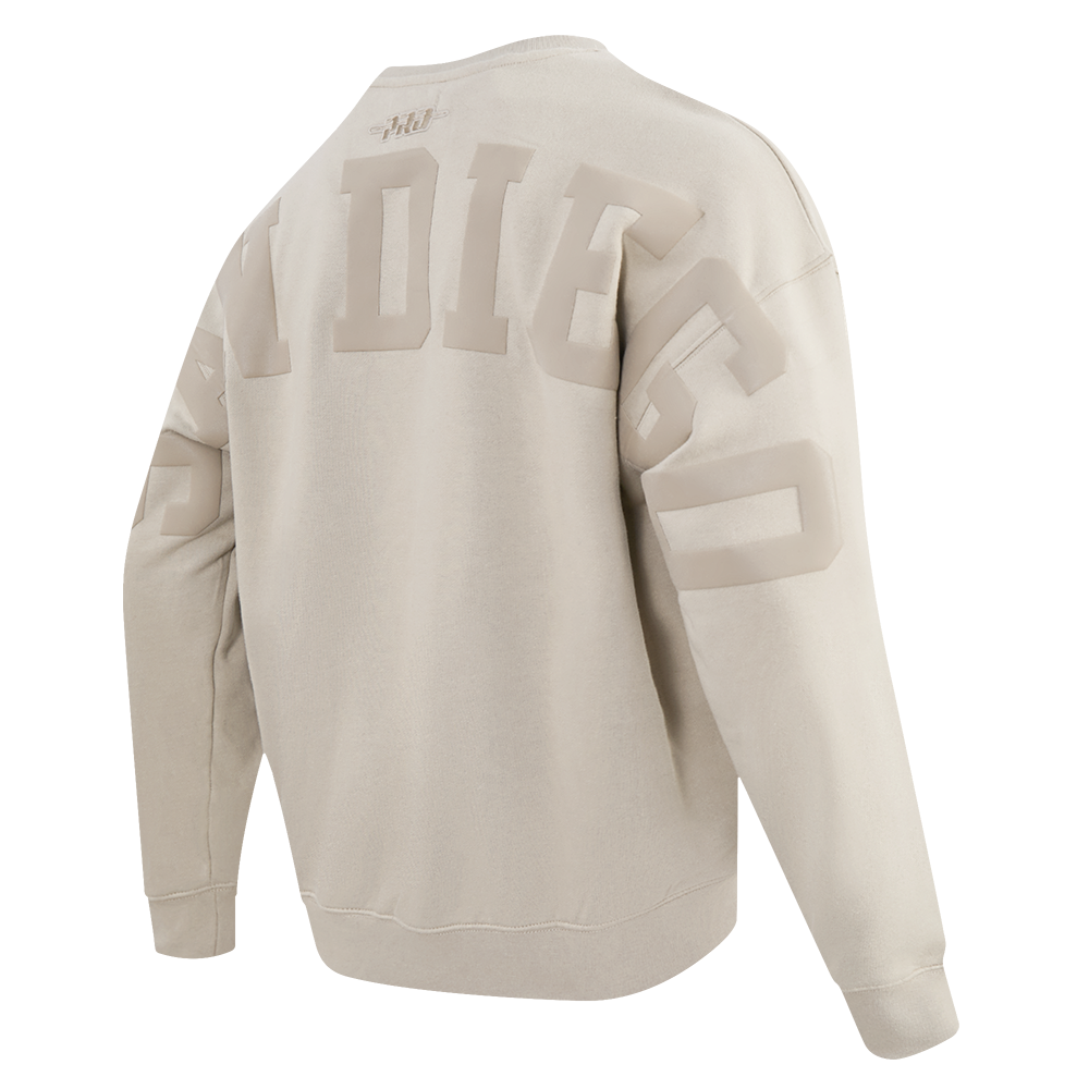 MLB SAN DIEGO PADRES WINGSPAN MEN'S DROP SHOULDER FLC CREWNECK (TAUPE)
