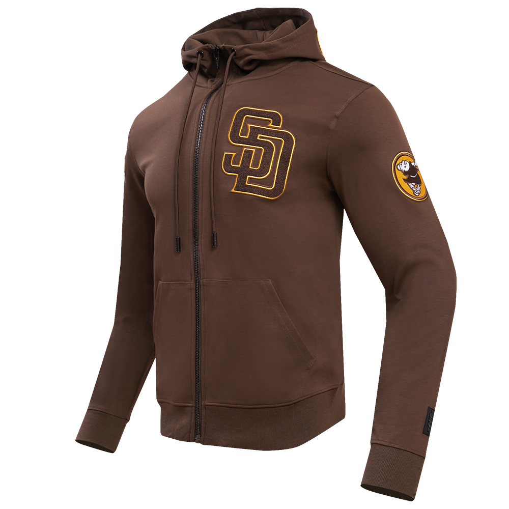 MLB SAN DIEGO PADRES CLASSIC CHENILLE MEN'S FZ PO HOODIE (PINK)
