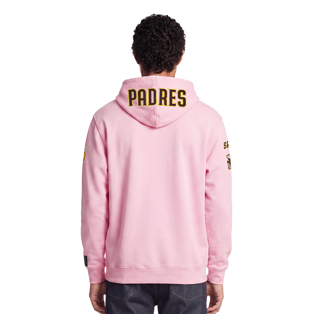 MLB SAN DIEGO PADRES CLASSIC CHENILLE MEN'S FZ PO HOODIE (PINK)