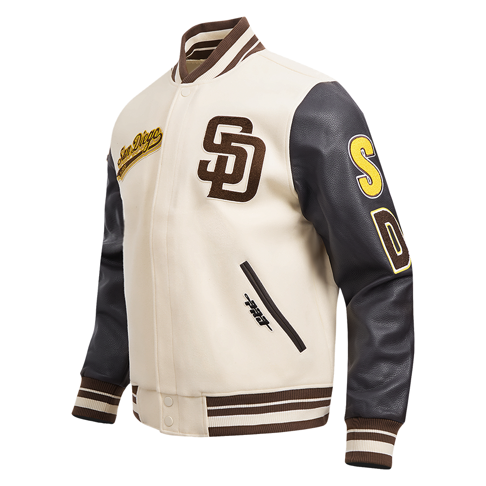 MLB SAN DIEGO PADRES SCRIPT TAIL MEN'S RIB WOOL VARSITY (EGGSHELL/ BROWN)