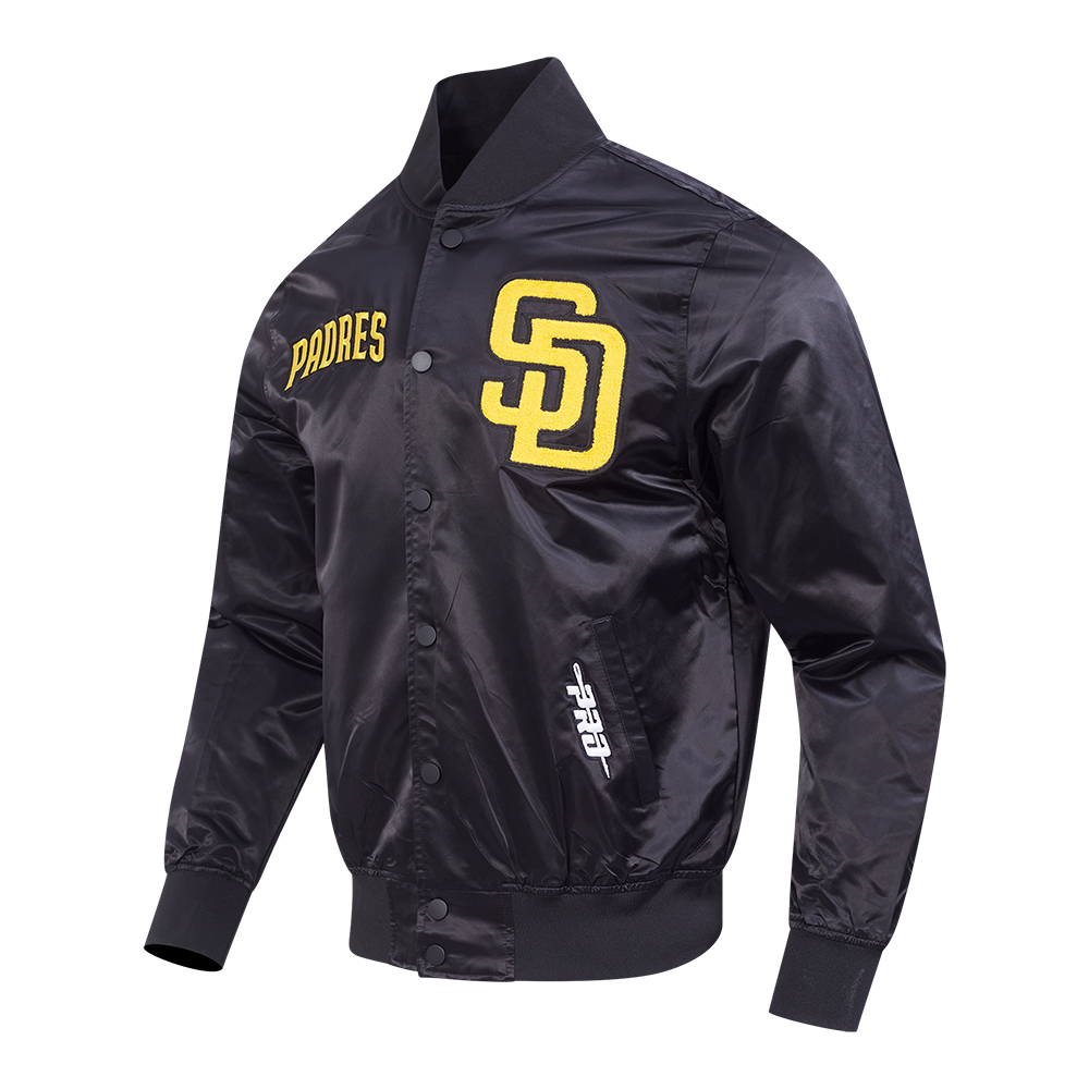 MLB SAN DIEGO PADRES SOUVENIR MEN'S SATIN JACKET (BLACK)