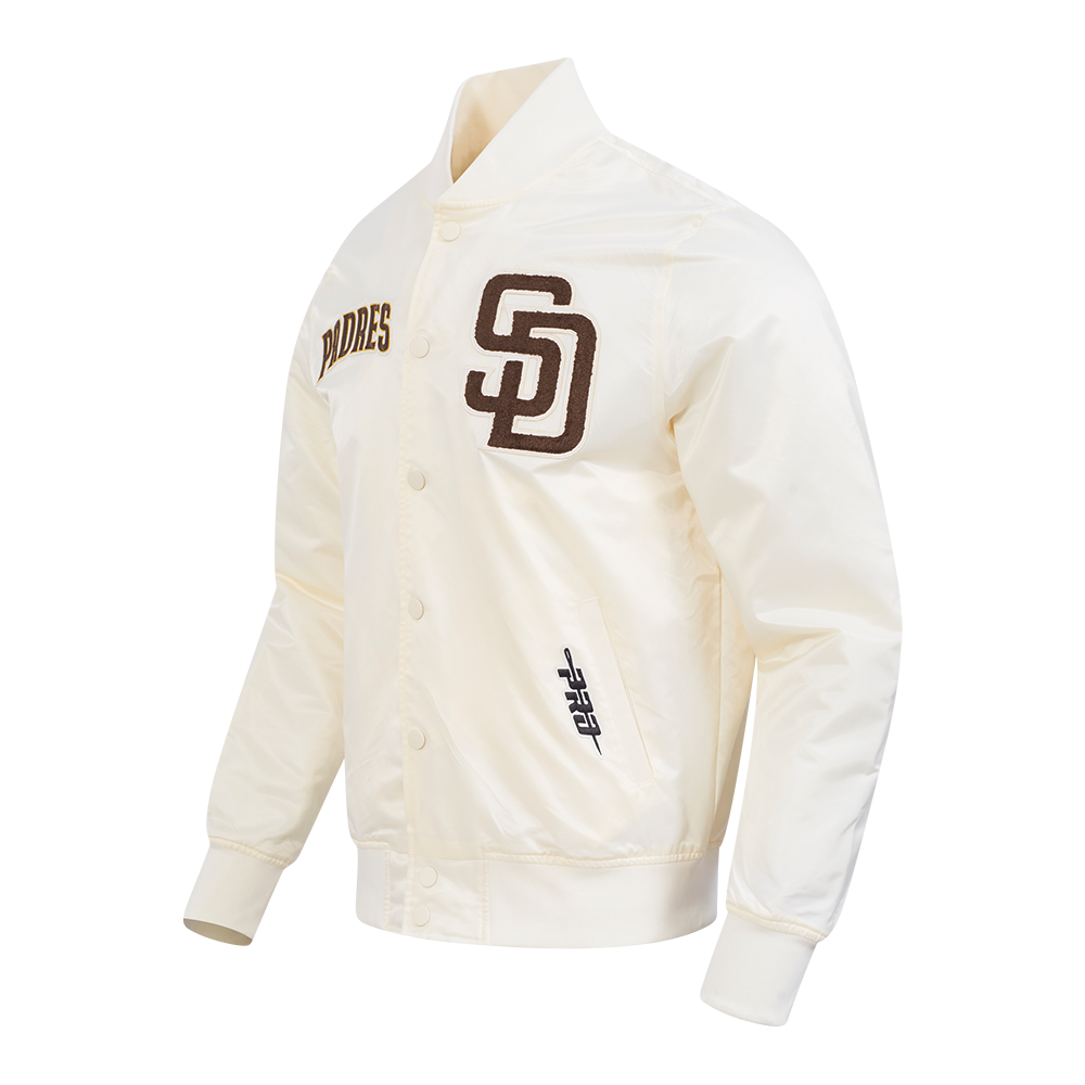 MLB SAN DIEGO PADRES SOUVENIR MEN'S SATIN JACKET (EGGSHELL)