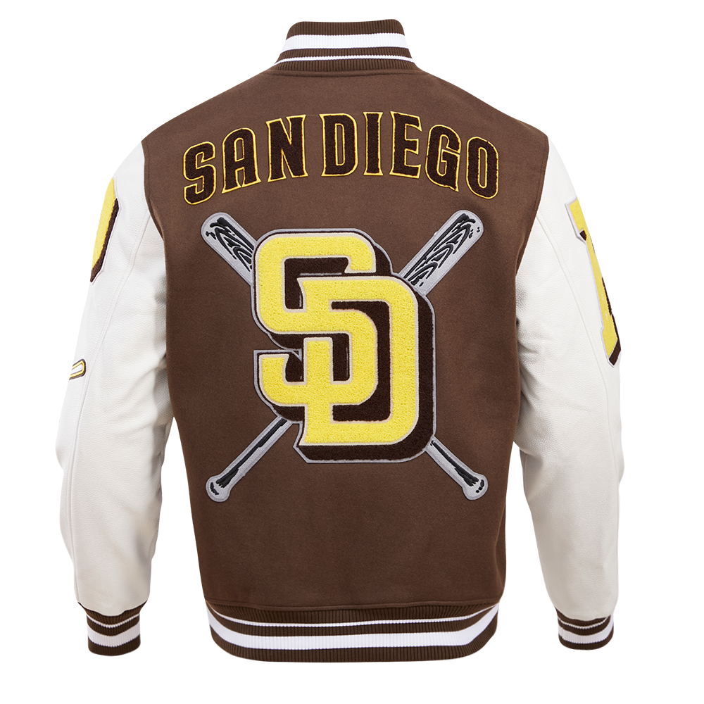 MLB SAN DIEGO PADRES MASHUP MEN'S RIB WOOL VARSITY JACKET (BROWN/WHITE – Pro  Standard