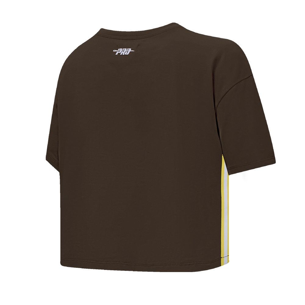 MLB SAN DIEGO PADRES RETRO ELEVATION WOMEN'S SJ BOXY TEE (BROWN)