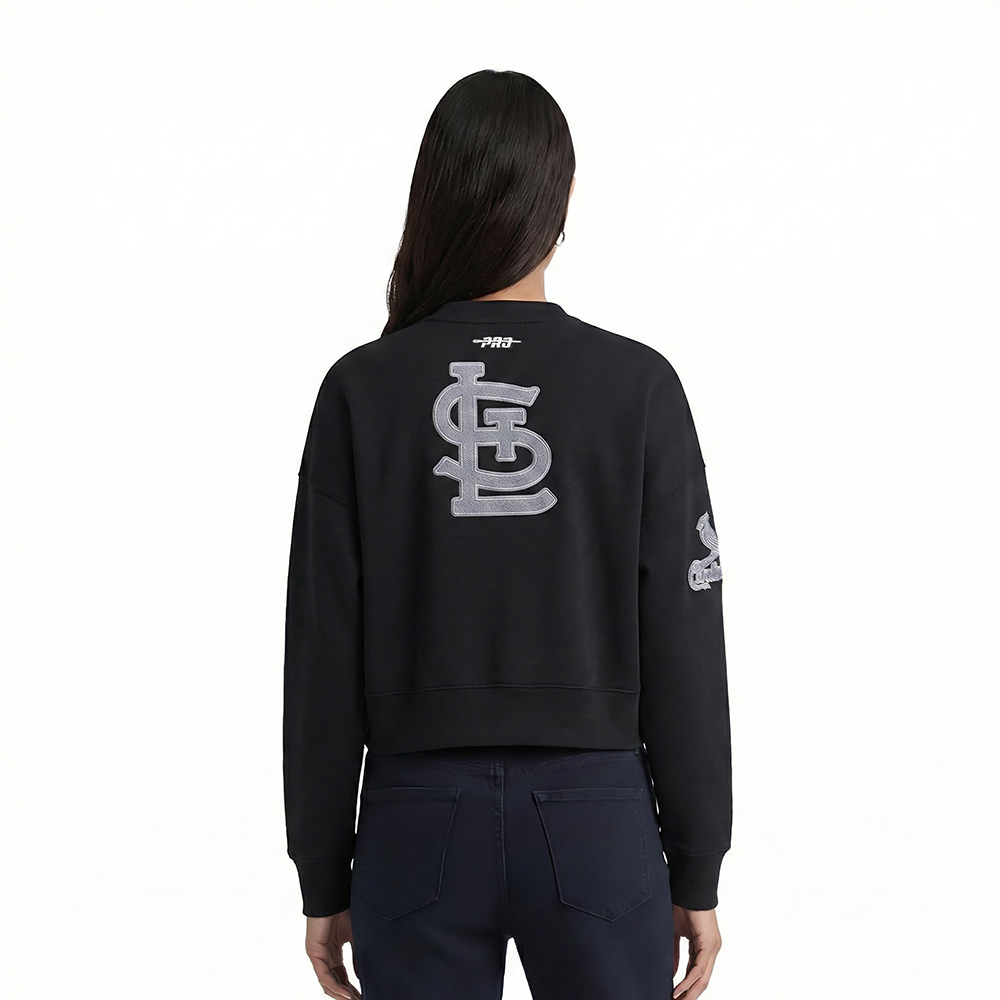MLB SAN DIEGO PADRES REVERSE FRENCH TERRY WOMEN'S FLEECE CREWNECK (BLACK)