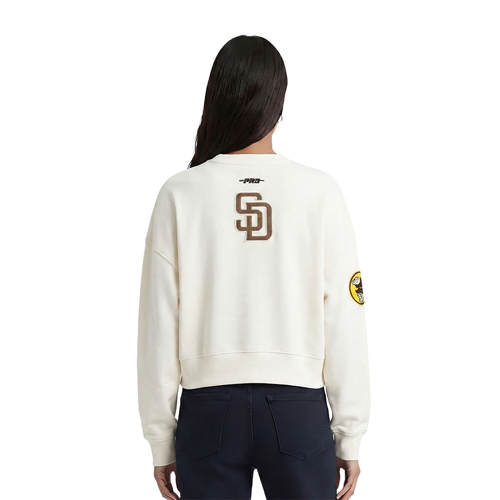 MLB SAN DIEGO PADRES GAME DAY CLASSICS WOMEN'S DOUBLE KNIT CREWNECK (EGGSHELL)