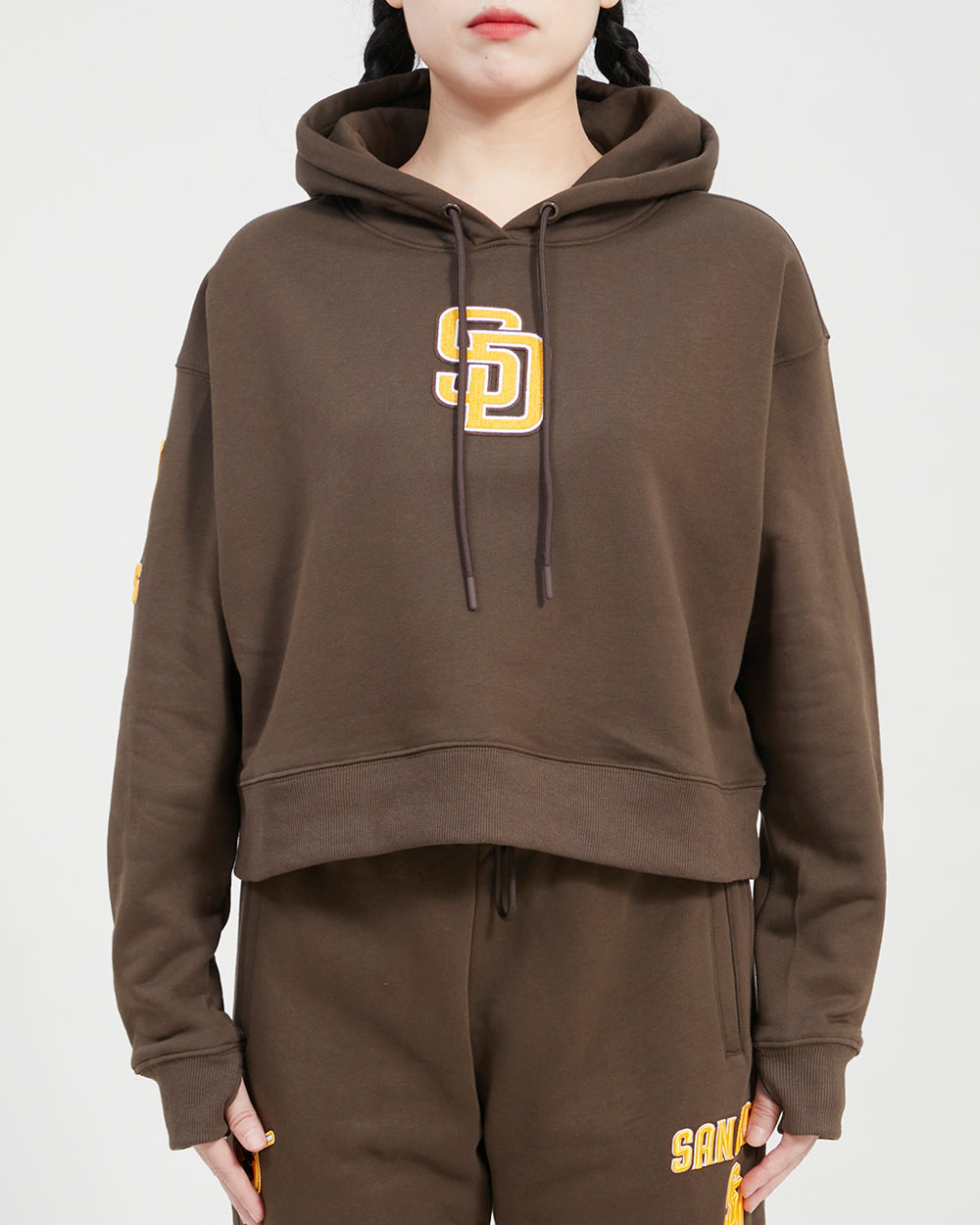 MLB SAN DIEGO PADRES CLASSIC WOMEN´S CROPPED PO HOODIE (BROWN)