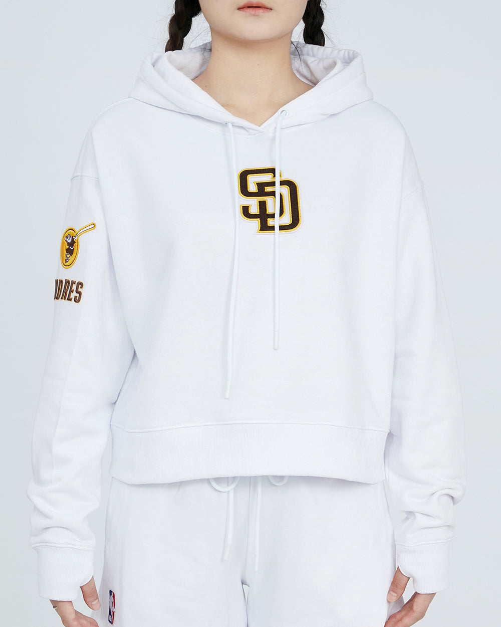 MLB SAN DIEGO PADRES CLASSIC WOMEN´S CROPPED PO HOODIE (WHITE)