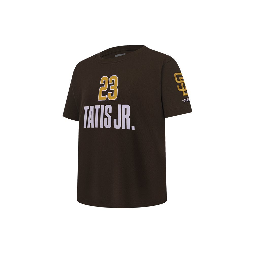 MLB SAN DIEGO PADRESFERNANDO TATIS #23 CLASSIC PLAYER NAME AND NUMBER LITTLE BOY'S TEE (BROWN)