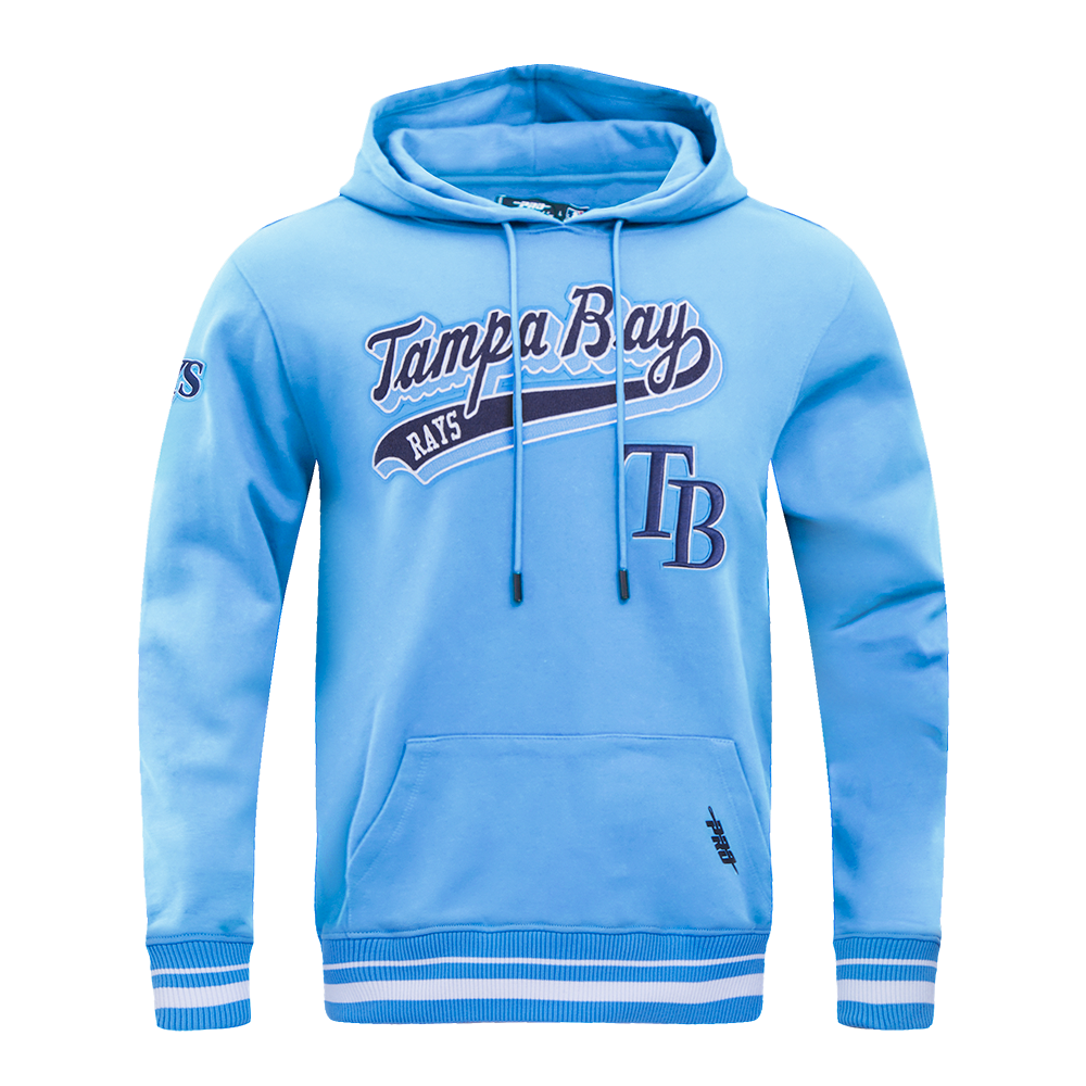 MLB TAMPA BAY RAYS SCRIPT TAIL MEN'S RIB FLEECE PULLOVER HOODIE (UNIVE ...