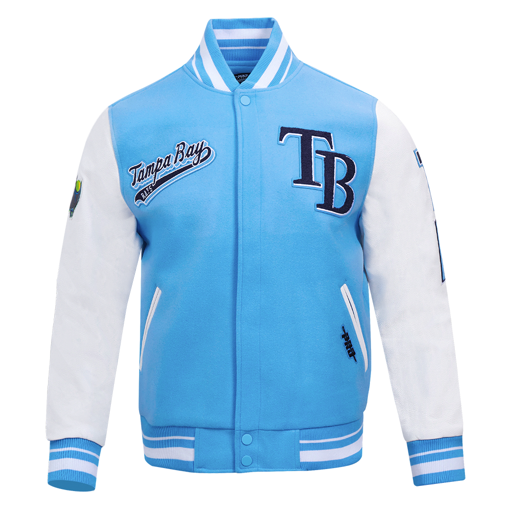 MLB TAMPA BAY RAYS SCRIPT TAIL MEN'S RIB WOOL VARSITY (UNIVERSITY BLUE ...