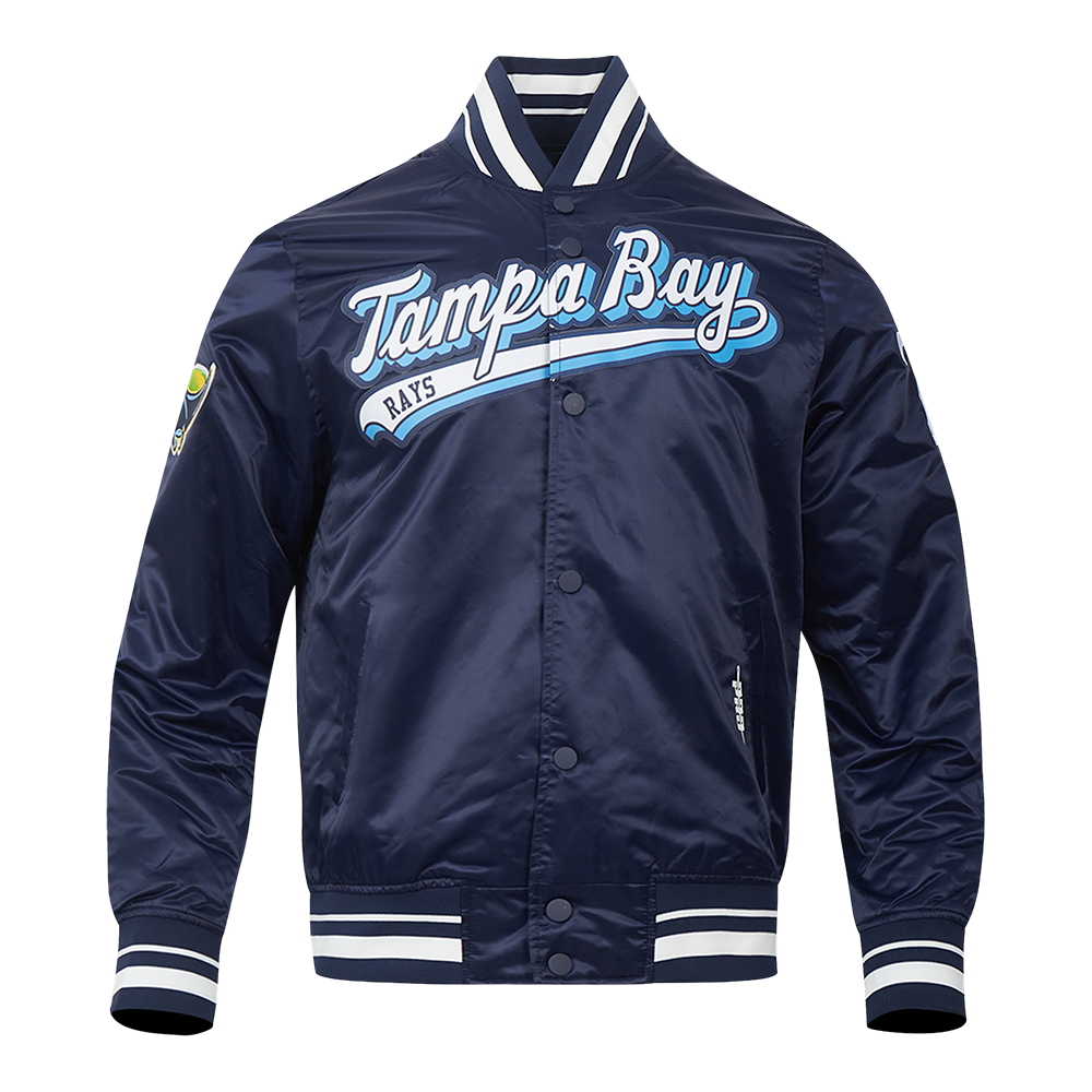 MLB TAMPA BAY RAYS SCRIPT TAIL MEN'S SATIN JACKET (MIDNIGHT NAVY) – Pro ...