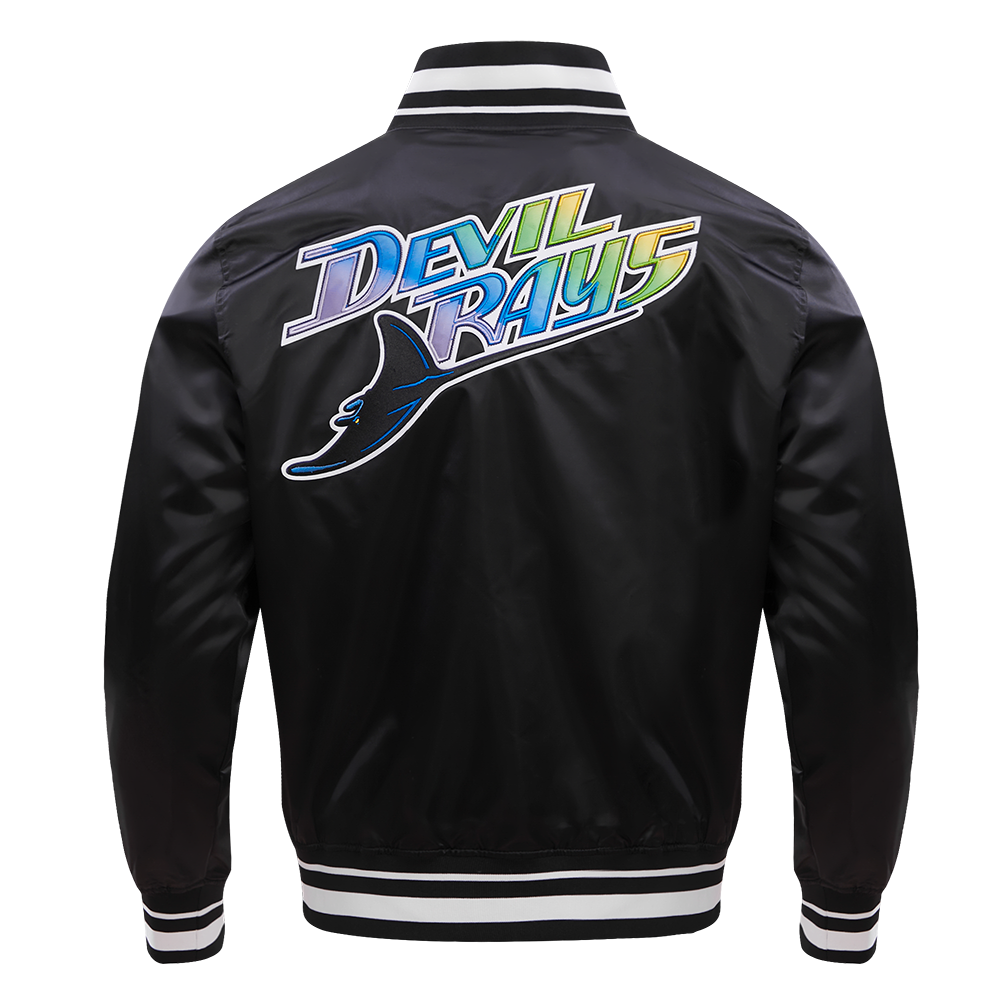 MLB TAMPA DEVIL RAYS RETRO CLASSIC MEN'S RIB SATIN JACKET (BLACK) – Pro  Standard