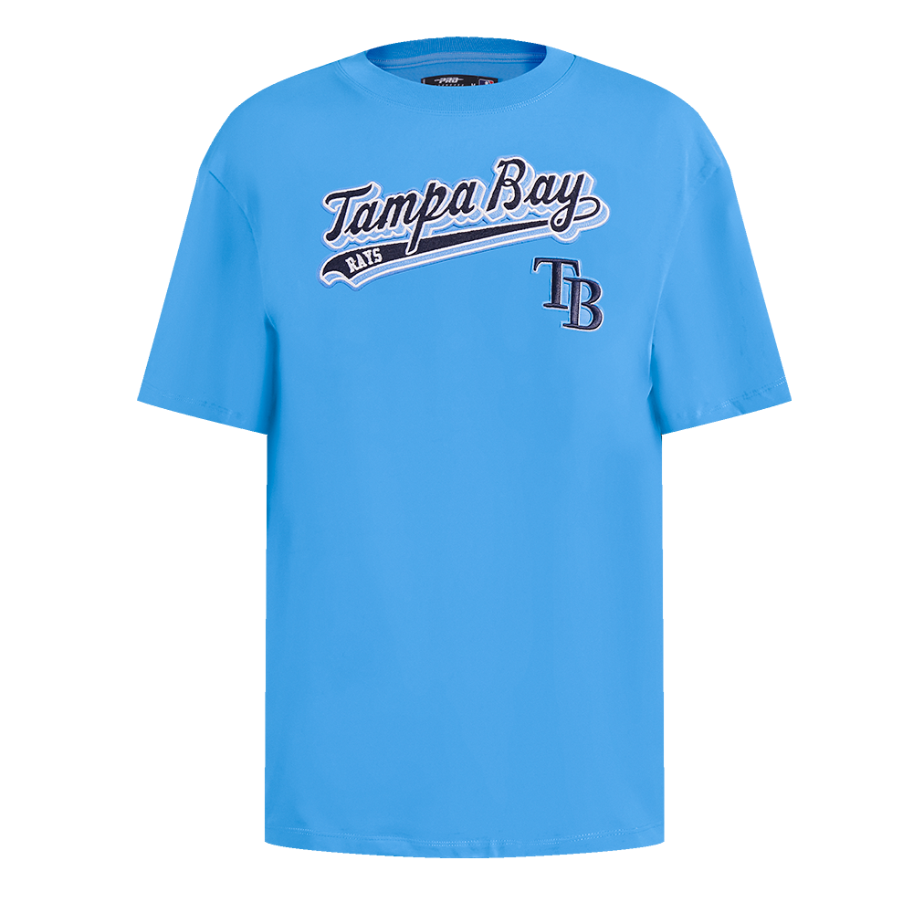 MLB TAMPA BAY RAYS SCRIPT TAIL WOMEN'S BOYFRIEND TOP (UNIVERSITY BLUE ...