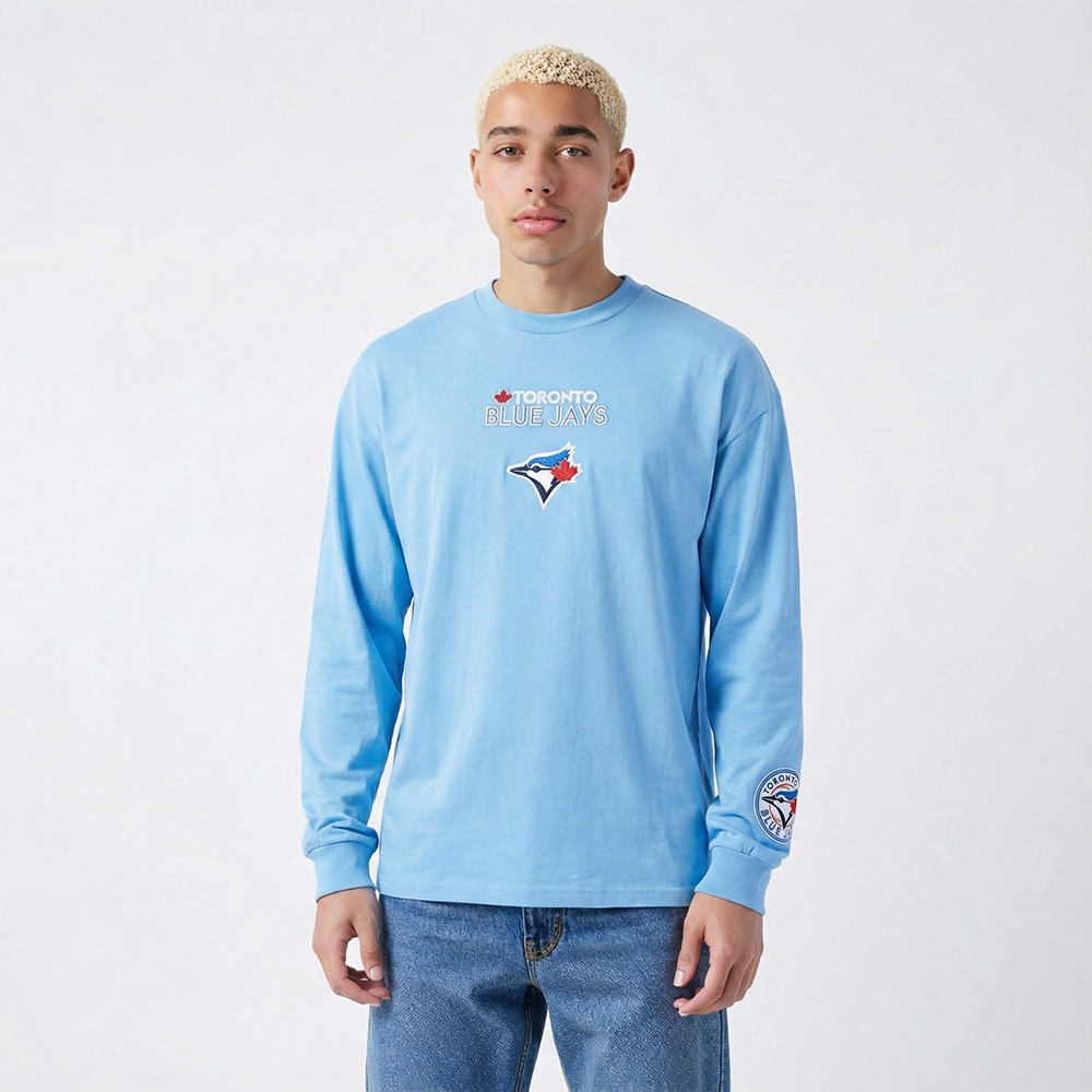 MLB TORONTO BLUE JAYS WINGSPAN MEN'S DROP SHOULDER LS TEE (UNIVERSITY BLUE)