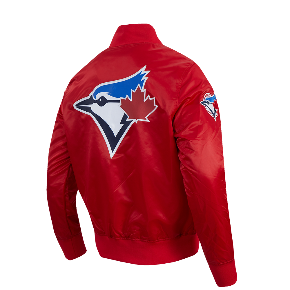 MLB TORONTO BLUE JAYS MEN'S BIG LOGO SATIN JACKET (RED)