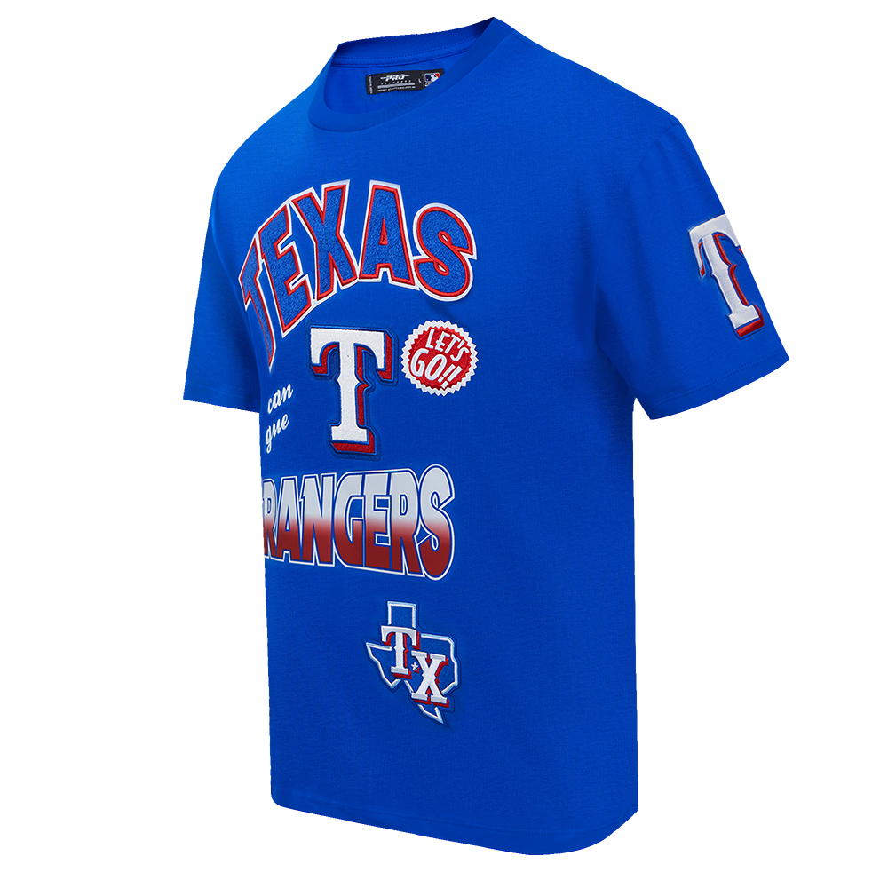 MLB TEXAS RANGERS TURN IT UP MEN'S CJ DROP SHOULDER TEE (ROYAL BLUE)
