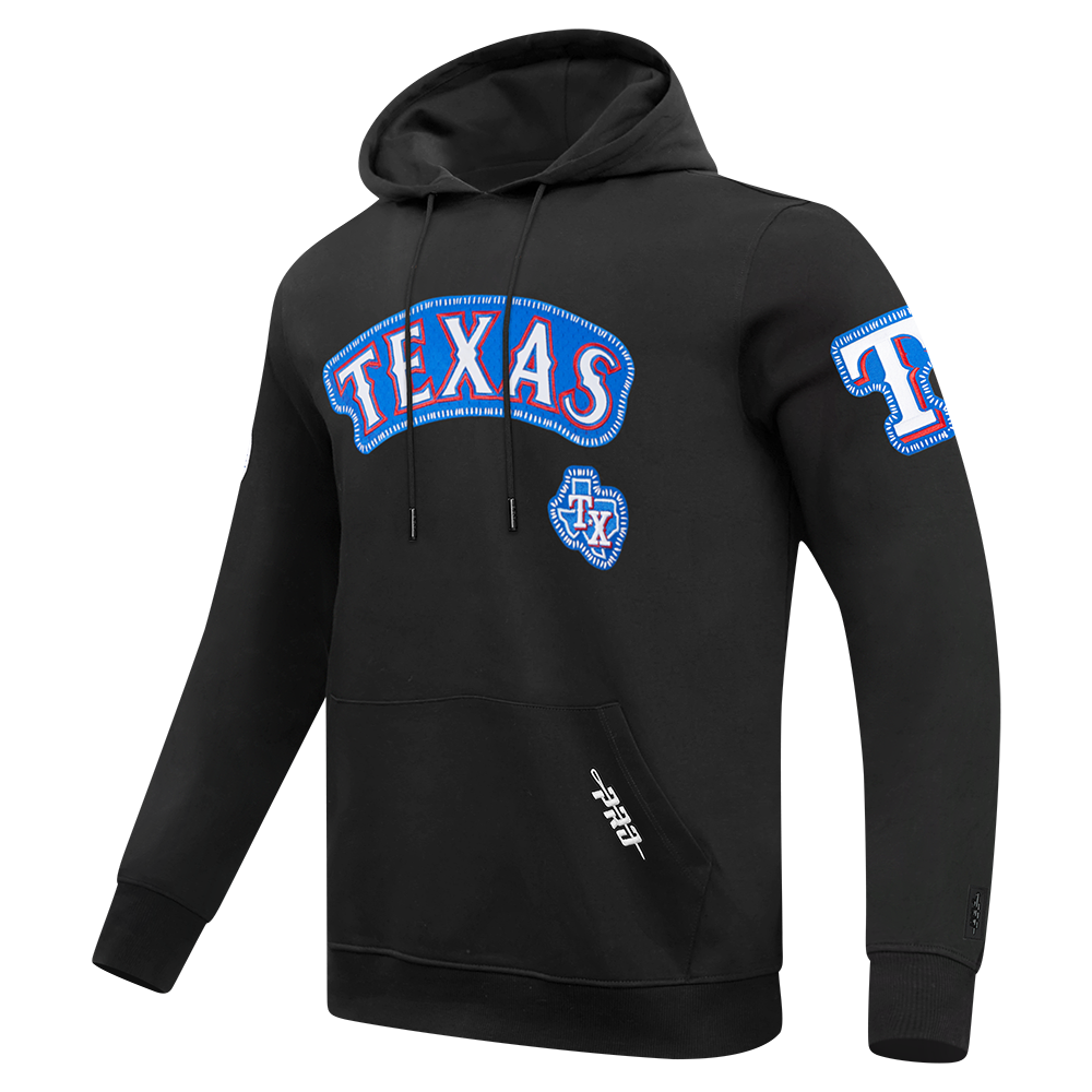 MLB TEXAS RANGERS DIY PICK STITCH MEN'S DK PO HOODIE (BLACK)