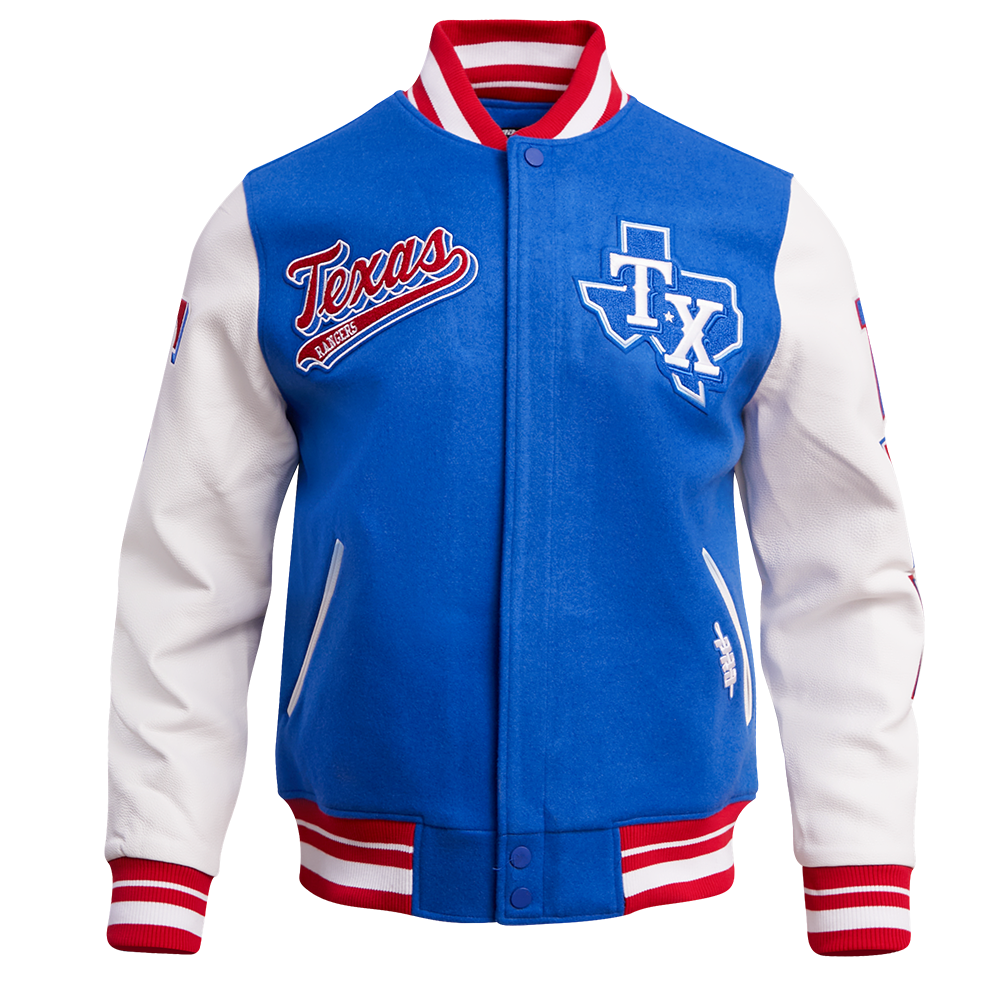 MLB TEXAS RANGERS SCRIPT TAIL MEN'S RIB WOOL VARSITY (ROYAL BLUE/RED ...