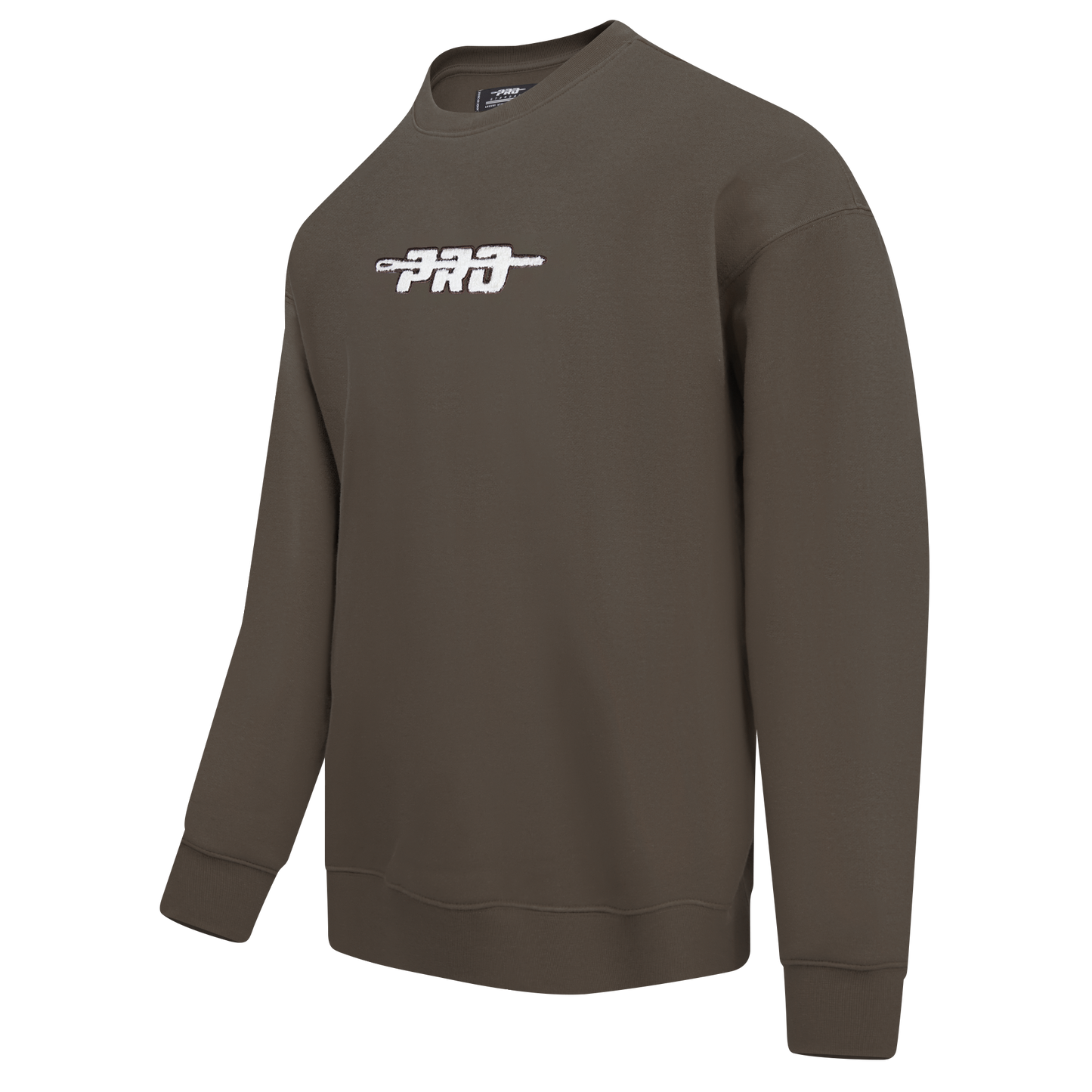 PRO STANDARD CLASSIC CHENILLE WHT LOGO MEN'S DROP SHOULDER FLC CREWNECK(DARK TAUPE)