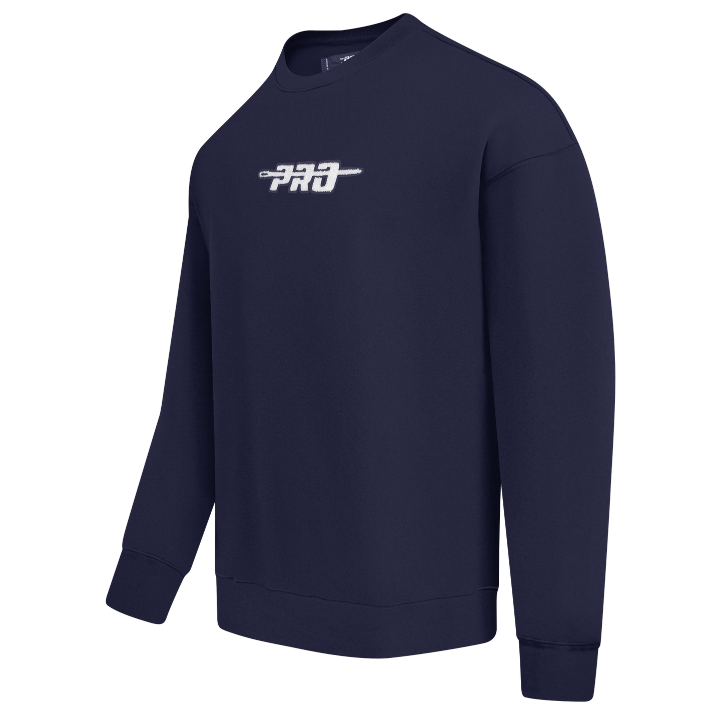 PRO STANDARD CLASSIC CHENILLE WHT LOGO MEN'S DROP SHOULDER FLC CREWNECK(MIDNIGHT NAVY)