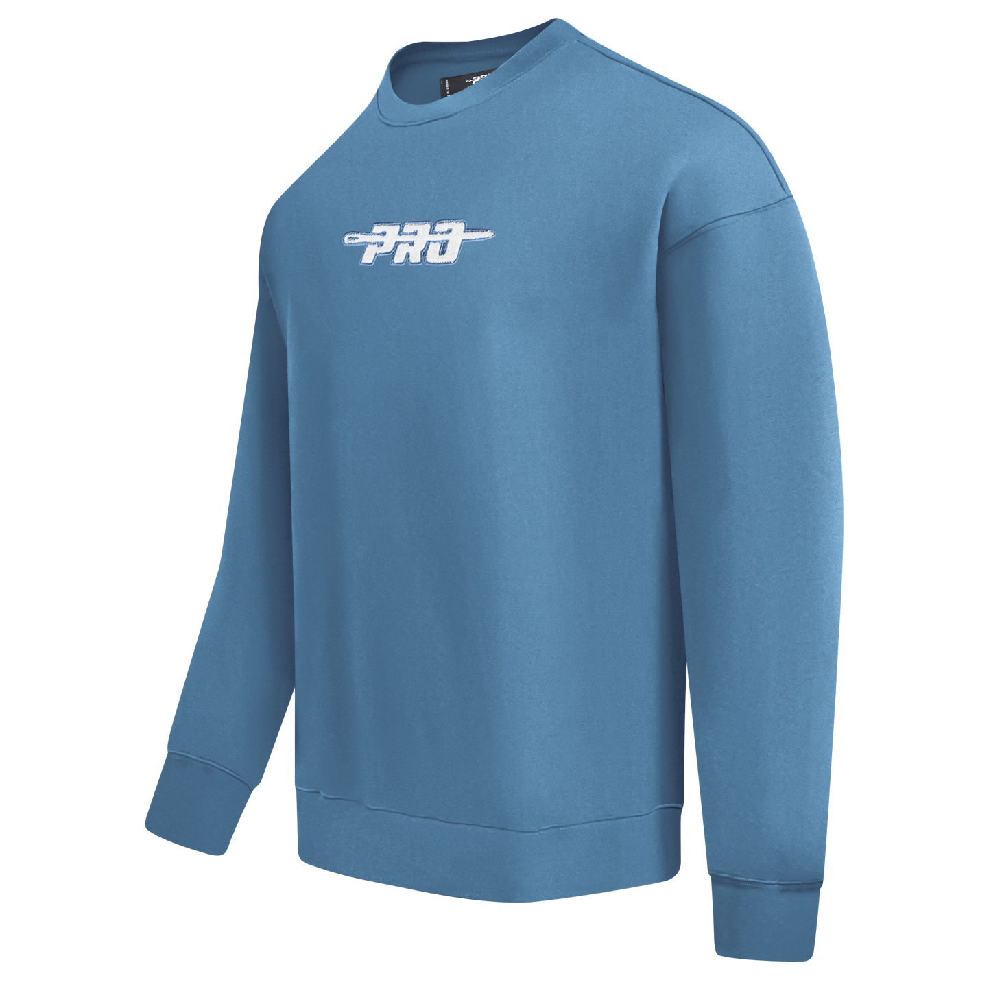 PRO STANDARD CLASSIC CHENILLE WHT LOGO MEN'S DROP SHOULDER FLC CREWNECK(STEEL BLUE)