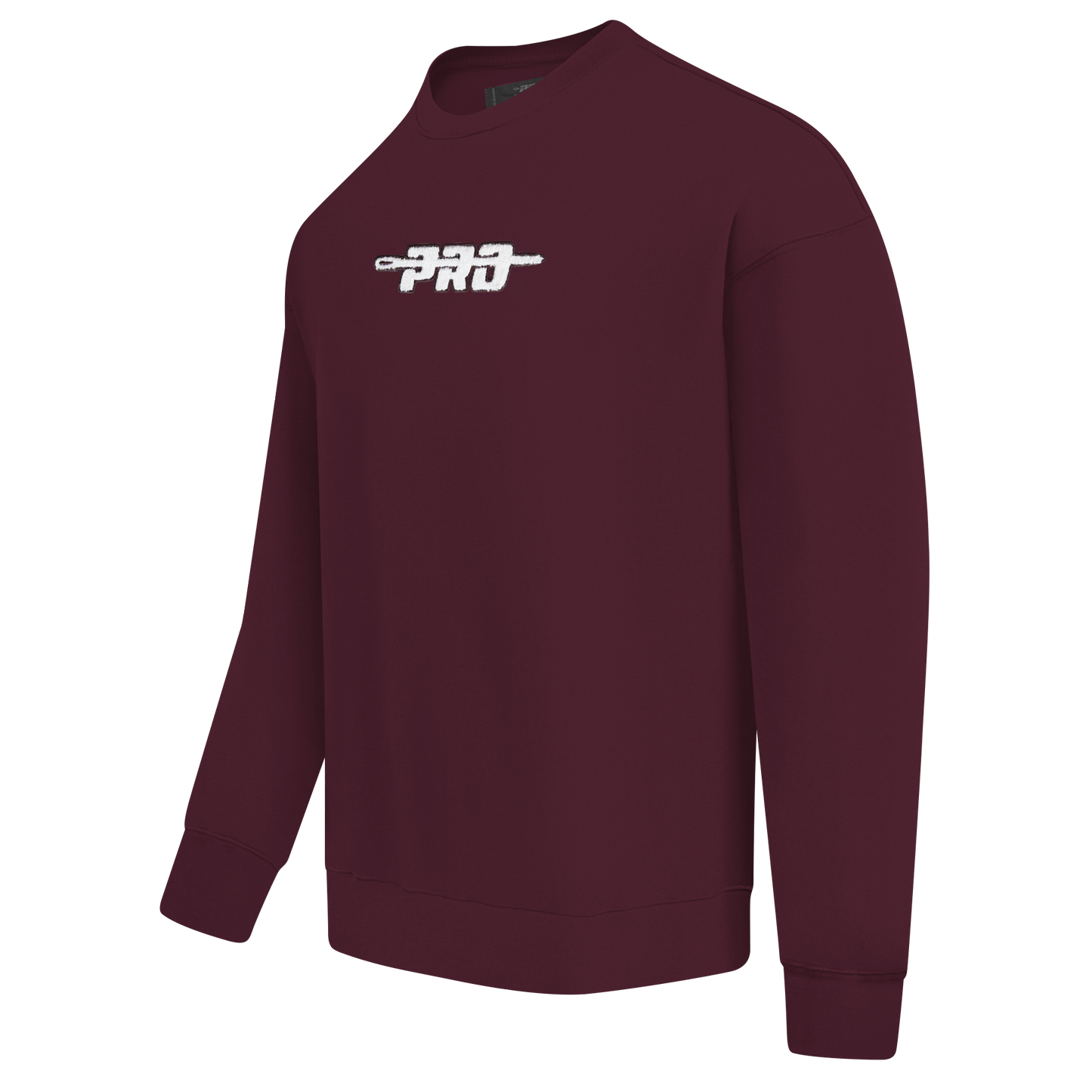 PRO STANDARD CLASSIC CHENILLE WHT LOGO MEN'S DROP SHOULDER FLC CREWNECK(WINE)