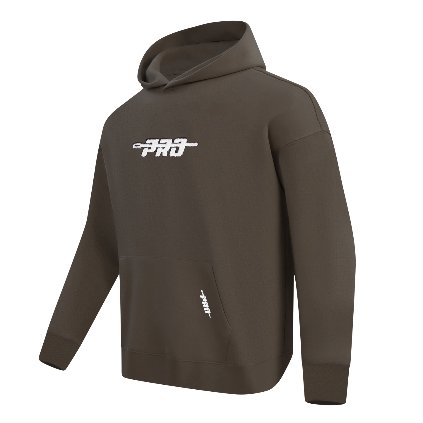 PRO STANDARD CLASSIC CHENILLE WHT LOGO MEN'S DROP SHOULDER FLC PO HOODIE (DARK TAUPE)