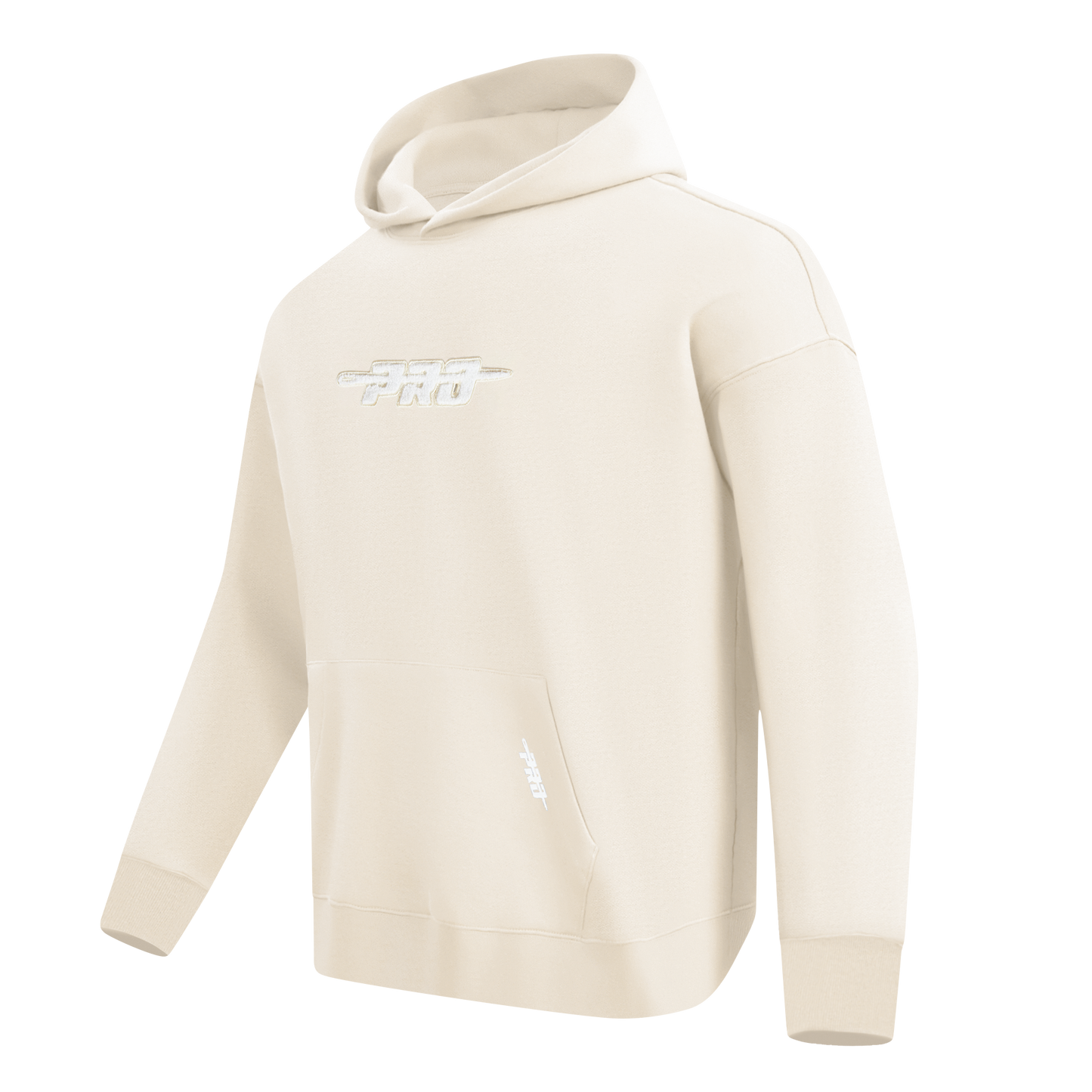 PRO STANDARD CLASSIC CHENILLE WHT LOGO MEN'S DROP SHOULDER FLC PO HOODIE (EGGSHELL)