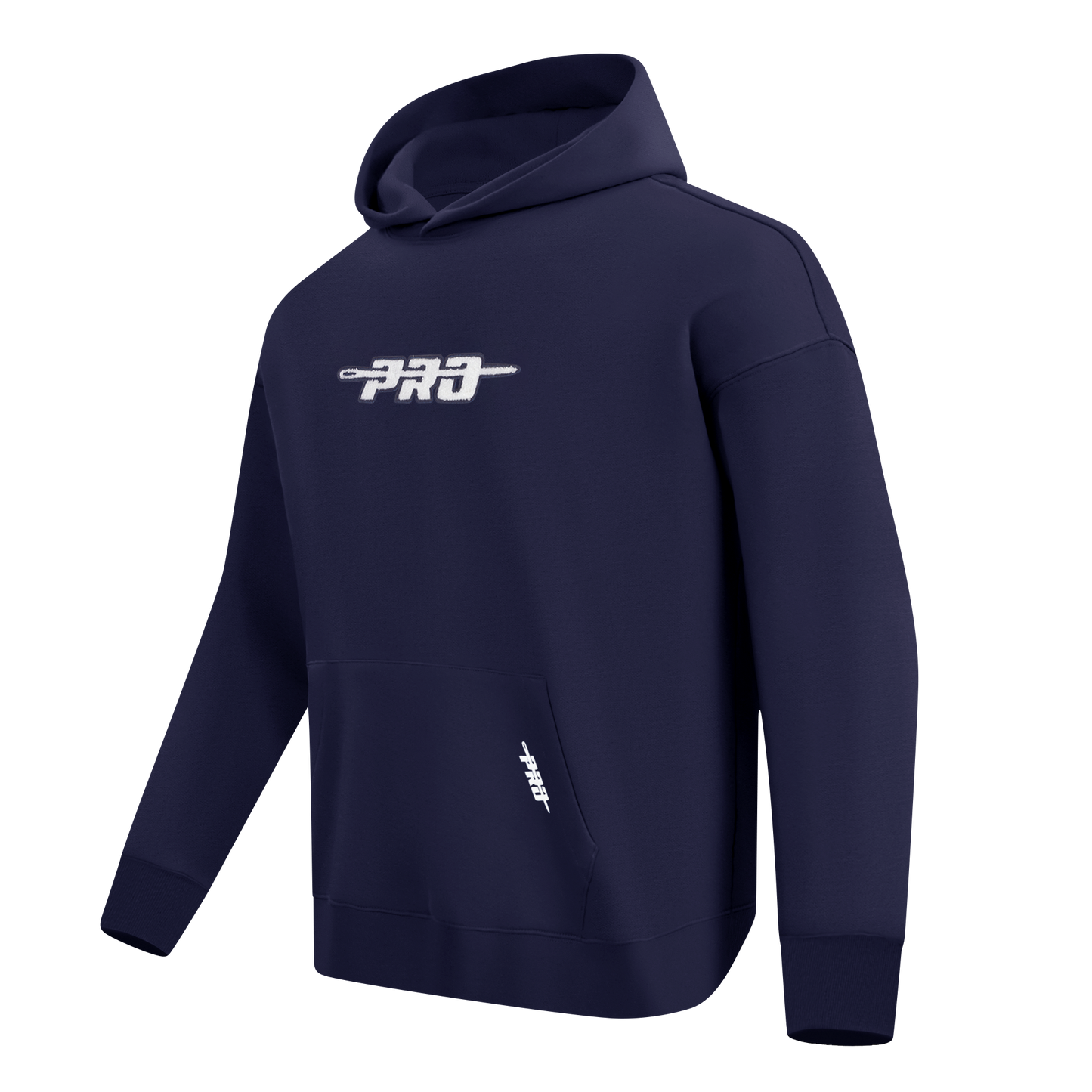 PRO STANDARD CLASSIC CHENILLE WHT LOGO MEN'S DROP SHOULDER FLC PO HOODIE (MIDNIGHT NAVY)