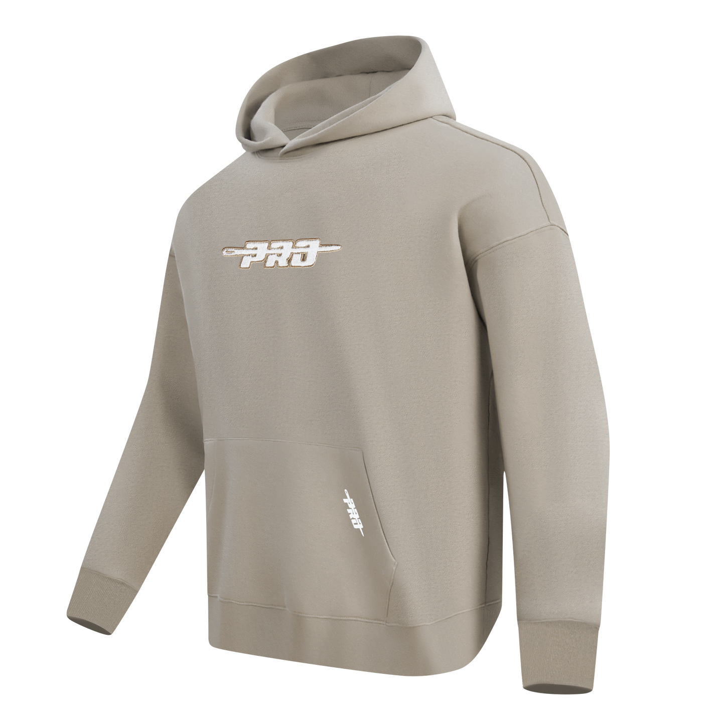 PRO STANDARD CLASSIC CHENILLE WHT LOGO MEN'S DROP SHOULDER FLC PO HOODIE (TAUPE)