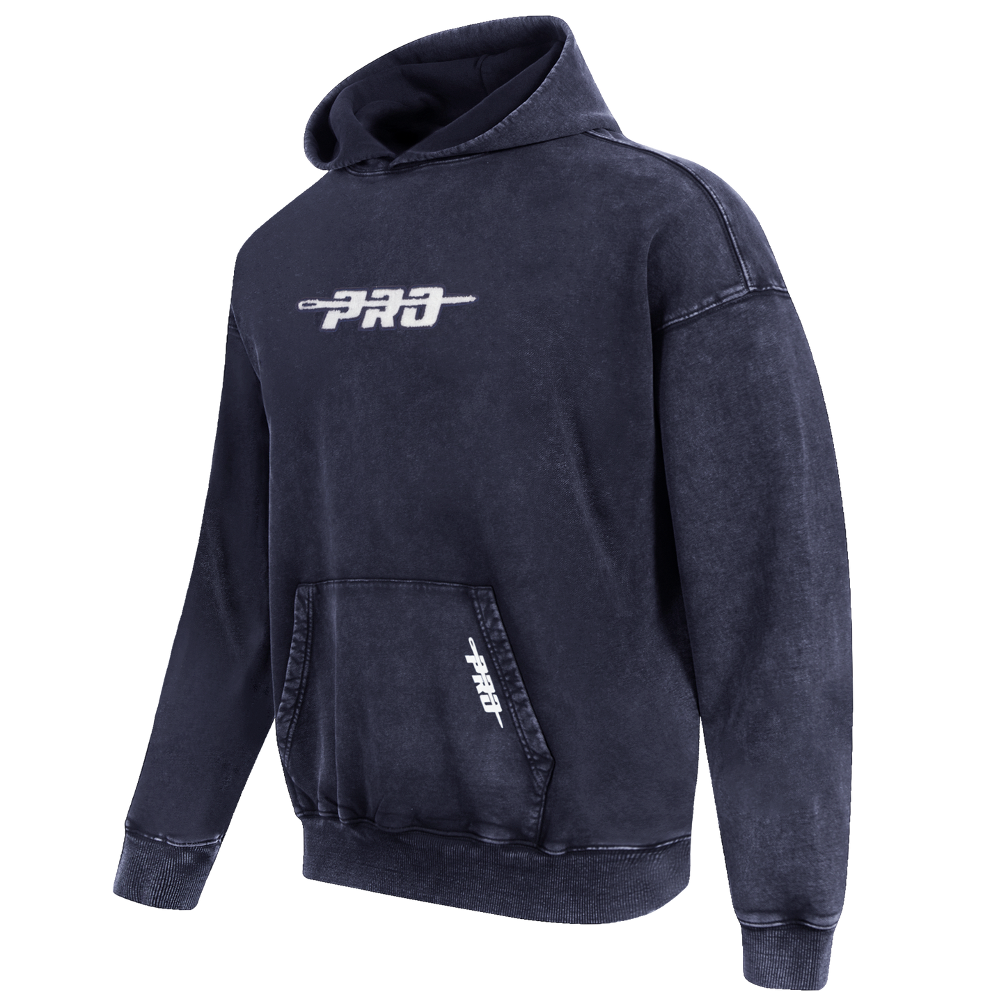 PRO STANDARD WASHED CLASSIC MEN'S ENZYME WASH DS FT PO HOODIE (WHITE/MIDNIGHT NAVY)