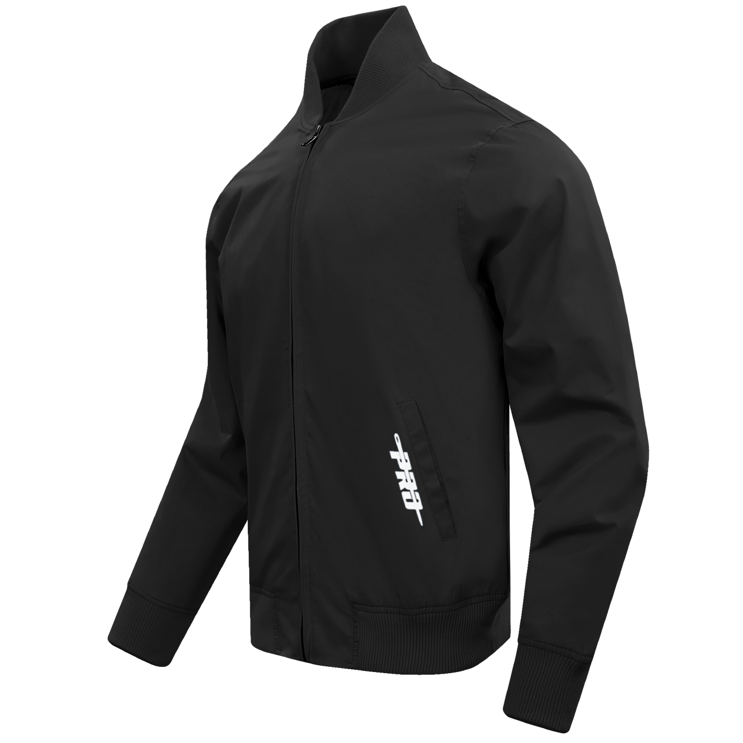 PRO STANDARD CLASSIC CHENILLE WHT LOGO MEN'S TWILL JACKET (BLACK)