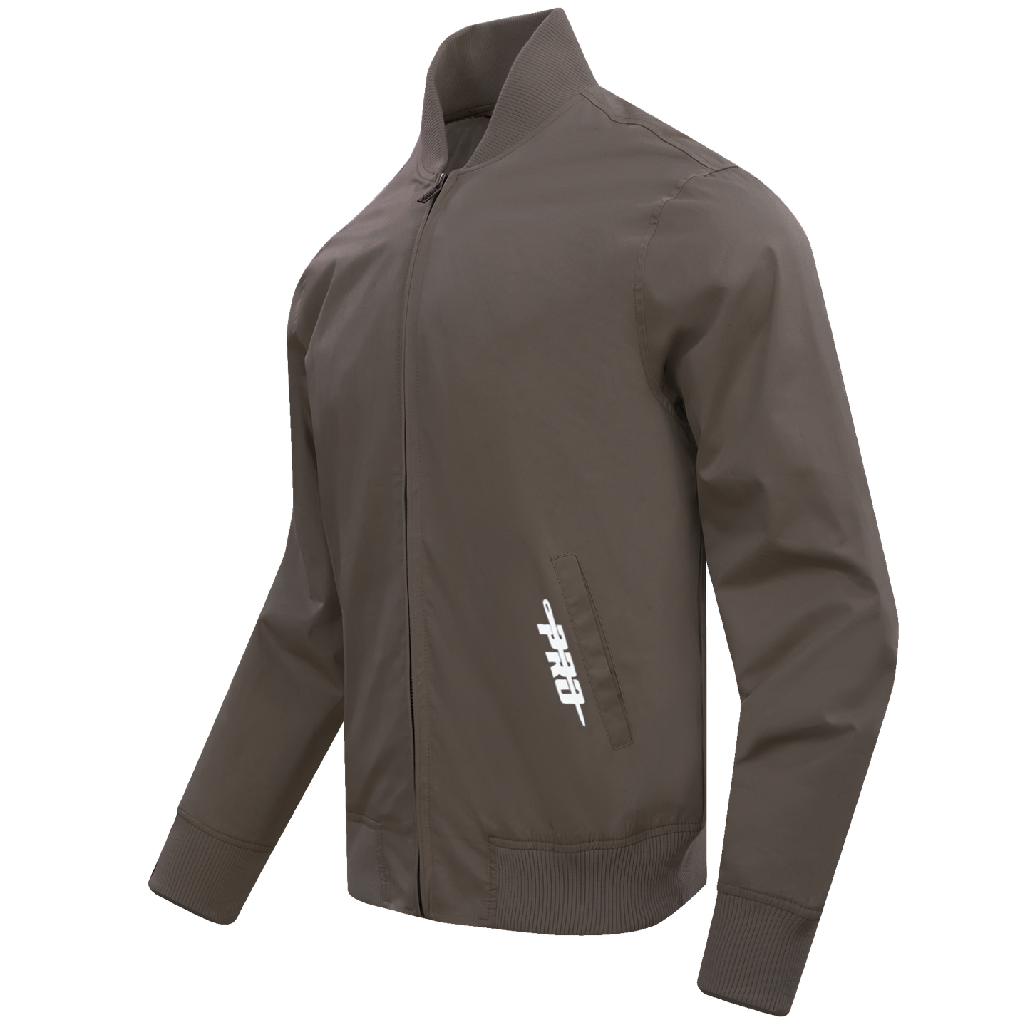 PRO STANDARD CLASSIC CHENILLE WHT LOGO MEN'S TWILL JACKET (DARK TAUPE)