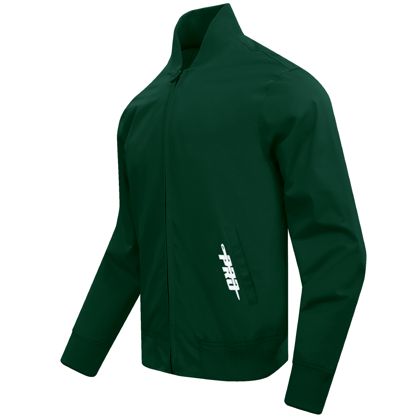 PRO STANDARD CLASSIC CHENILLE WHT LOGO MEN'S TWILL JACKET (FOREST GREEN)