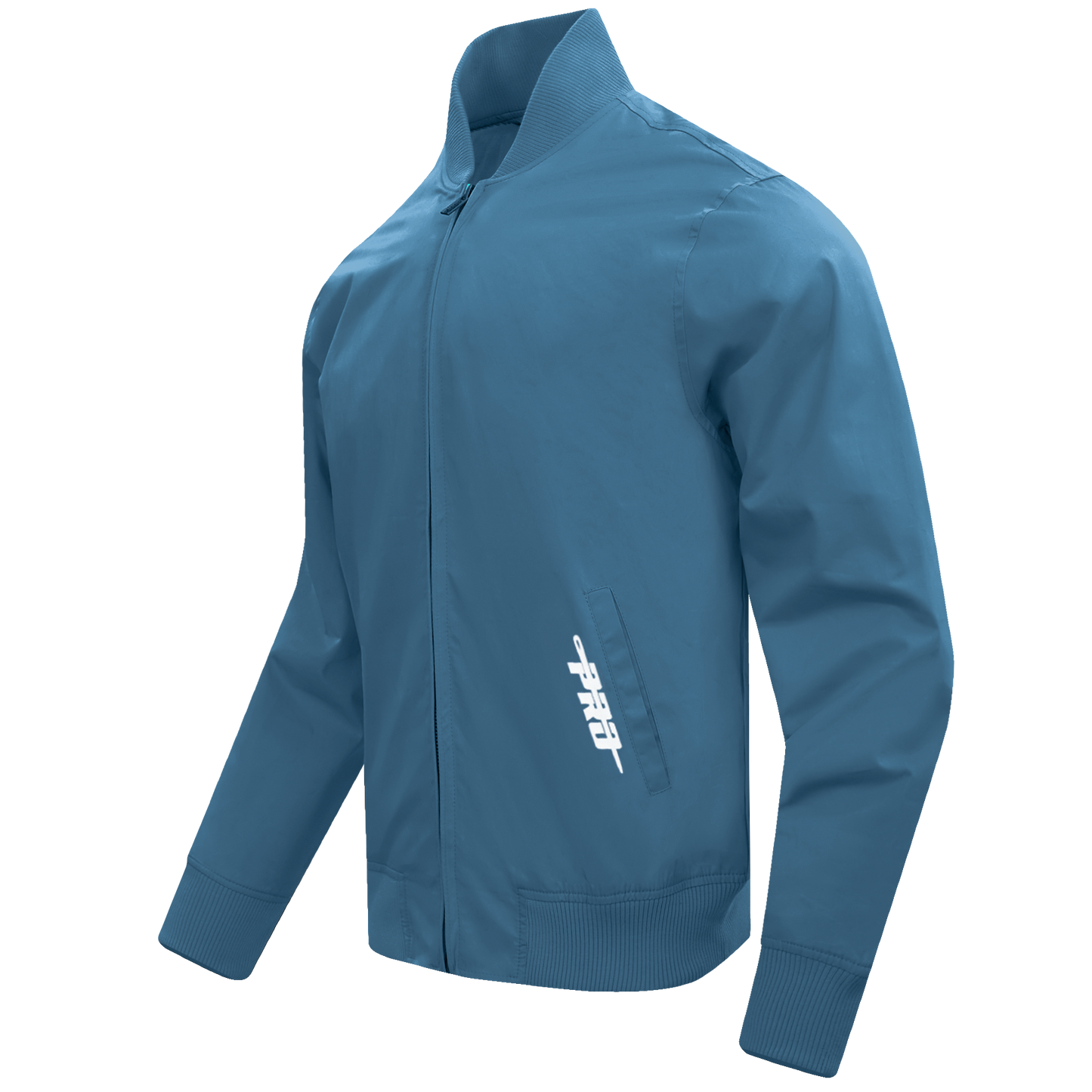 PRO STANDARD CLASSIC CHENILLE WHT LOGO MEN'S TWILL JACKET (STEEL BLUE)