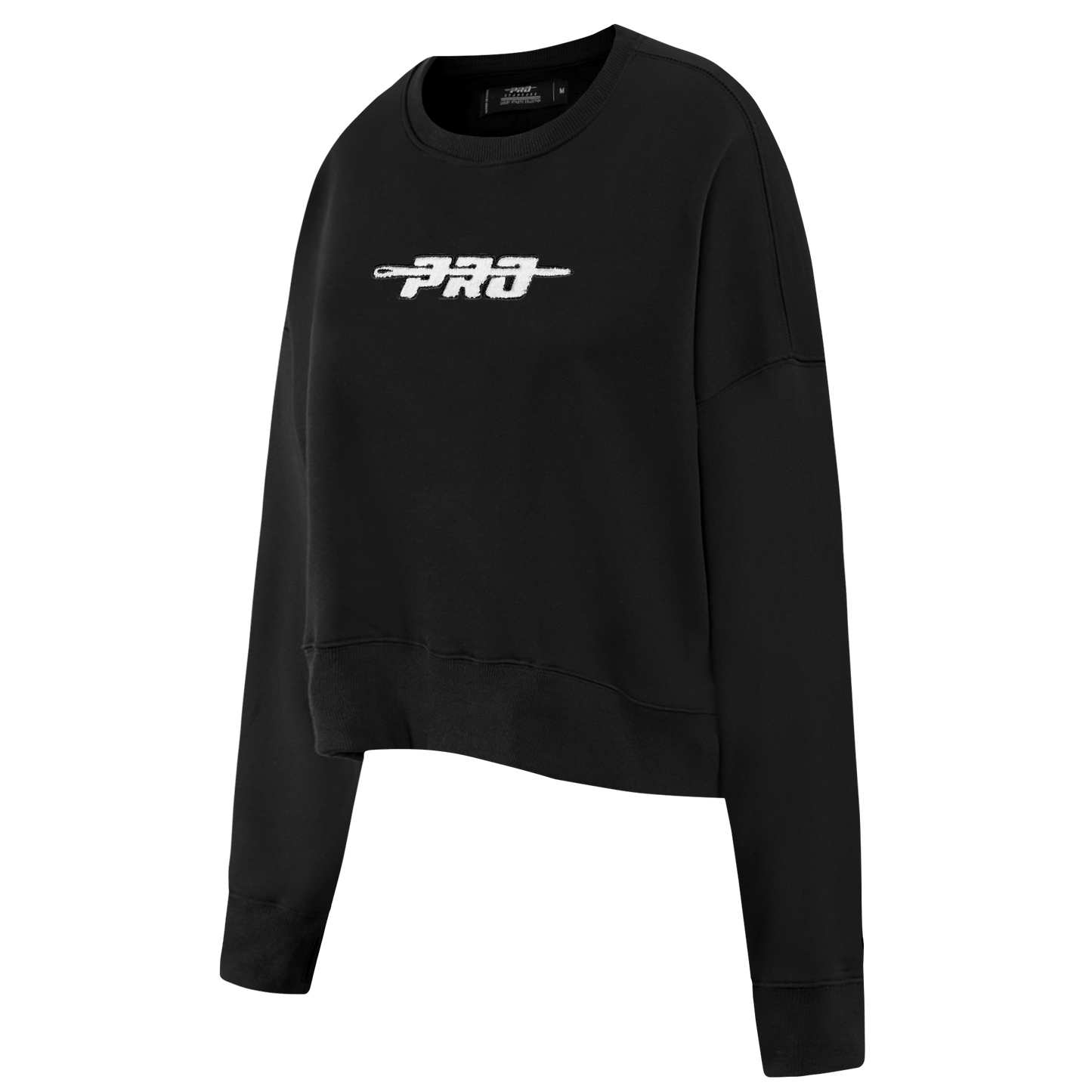 PRO STANDARD CLASSIC CHENILLE WHT LOGO WOMEN'S FLC CREWNECK (BLACK)