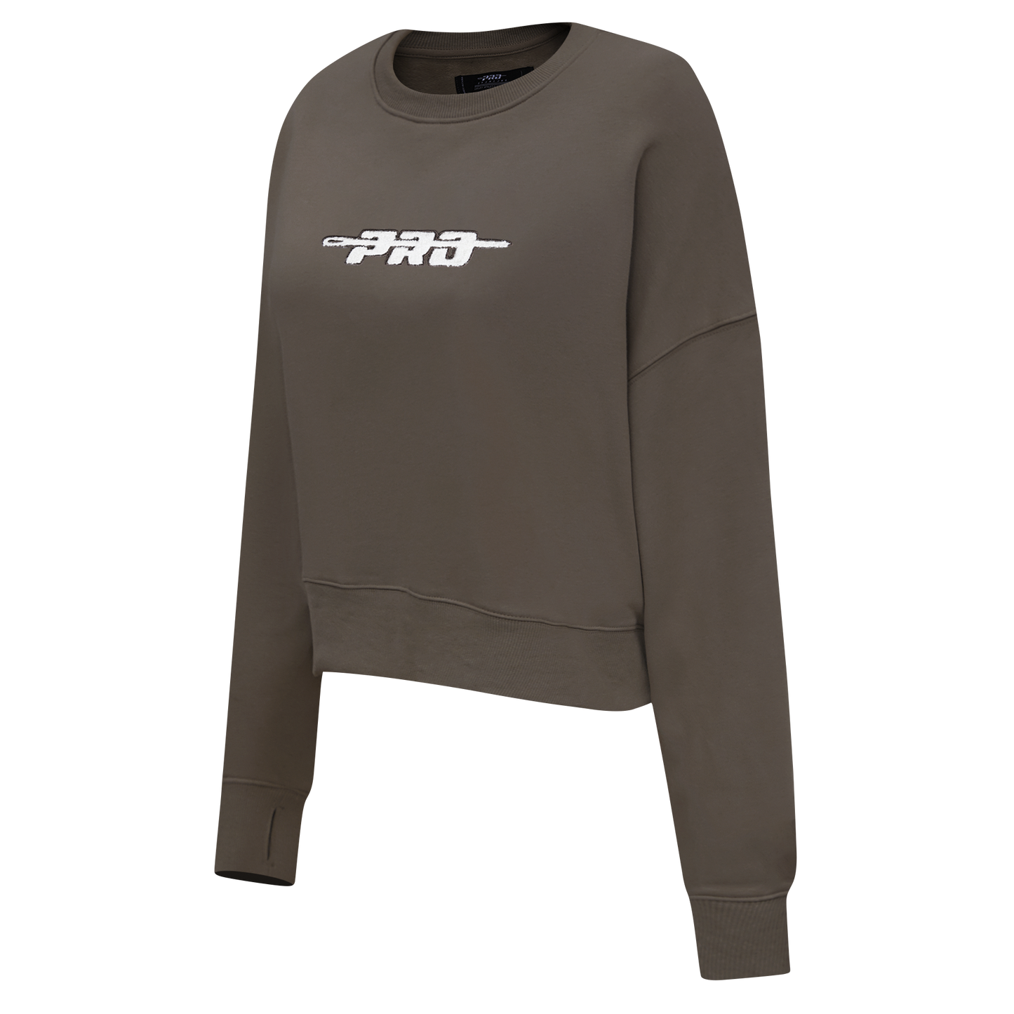 PRO STANDARD CLASSIC CHENILLE WHT LOGO WOMEN'S FLC CREWNECK (DARK TAUPE)