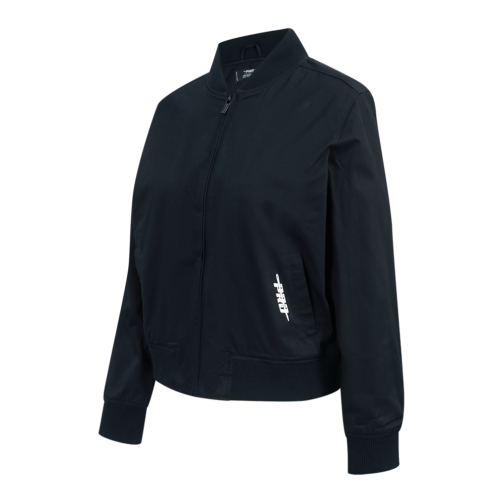 PRO STANDARD CLASSIC CHENILLE WHT LOGO WOMEN'S TWILL JACKET (BLACK)