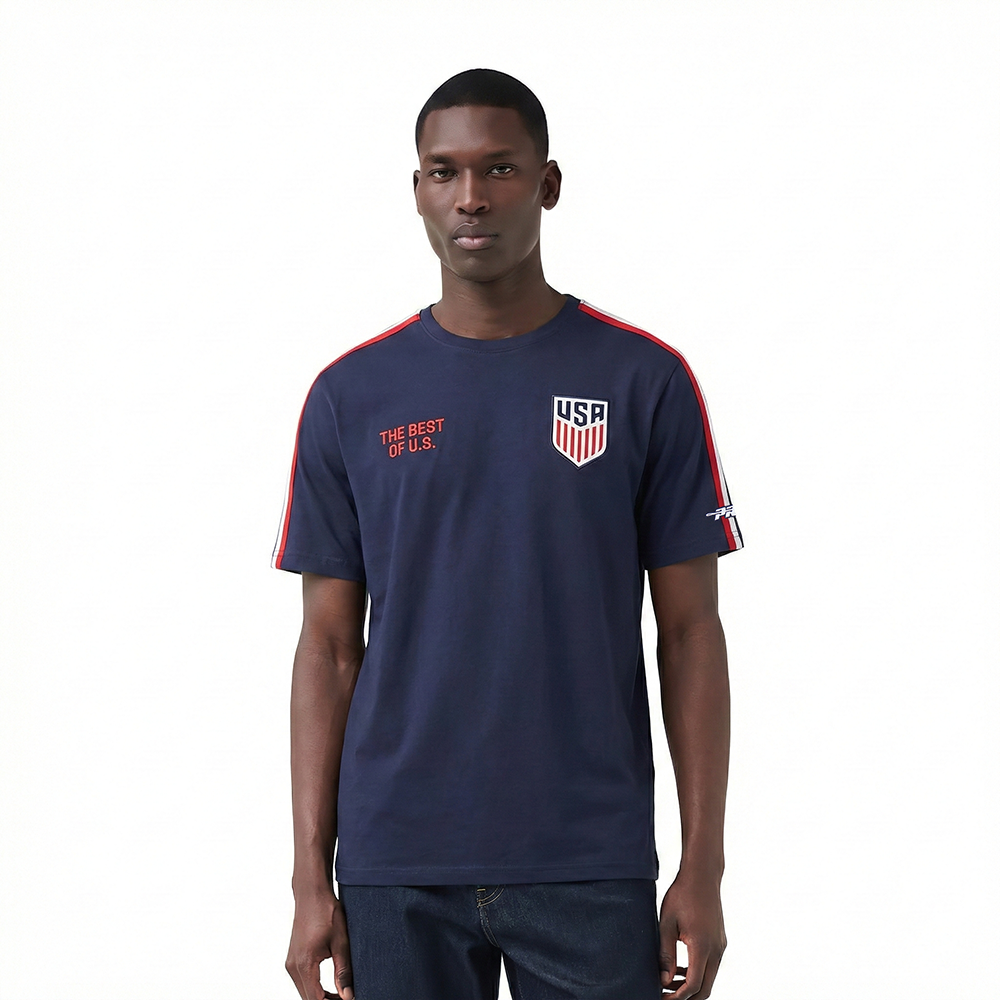 USSF US SOCCER MNT CLASSIC CHENILLE MEN'S SJ TAPING TEE (MIDNIGHT NAVY/RED)