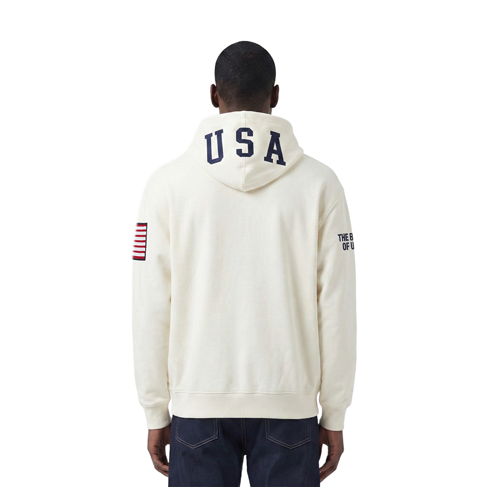 U.S. SOCCER US SOCCER MNT CLASSIC CHENILLE MEN'S FULL ZIP HOODIE (EGGSHELL)