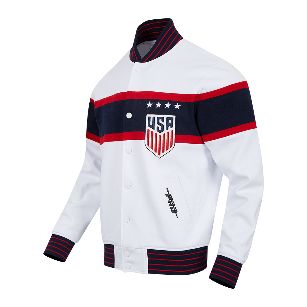 US SOCCER PRO GAME DAY MEN'S DOUBLE KNIT JACKET (WHITE/RED/MIDNIGHT NAVY)