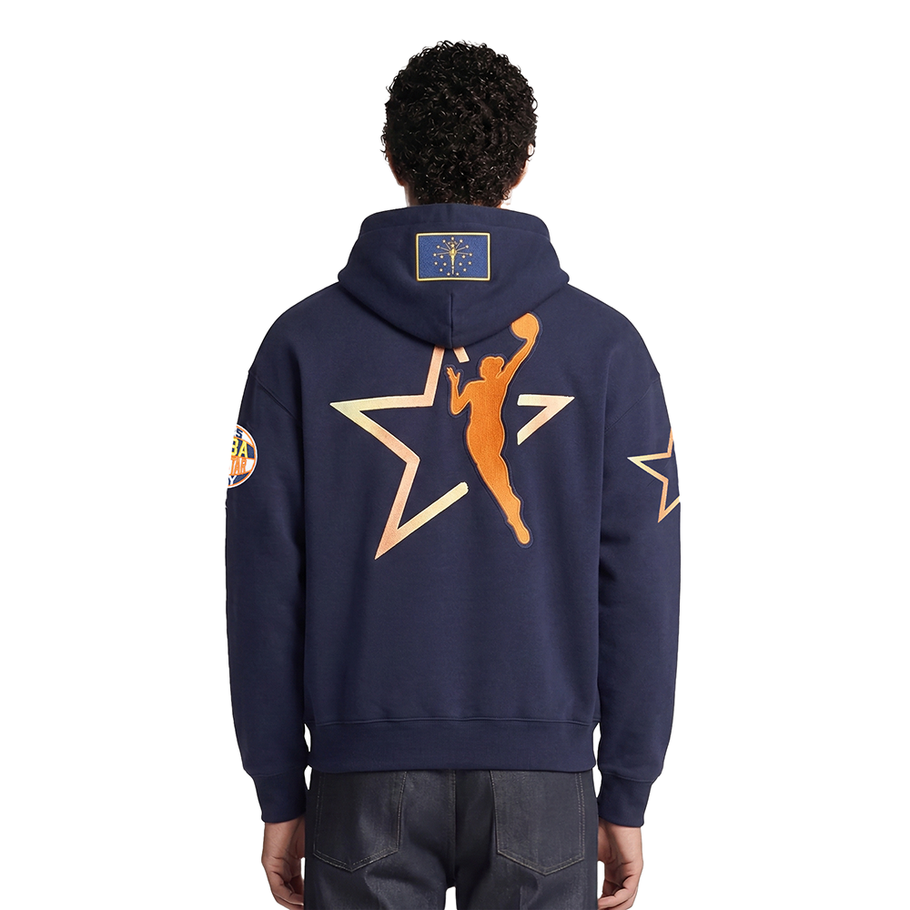 WNBA ALL STAR 2025 MEN'S DROP SHOULDER FLC PO HOODIE (MIDNIGHT NAVY)