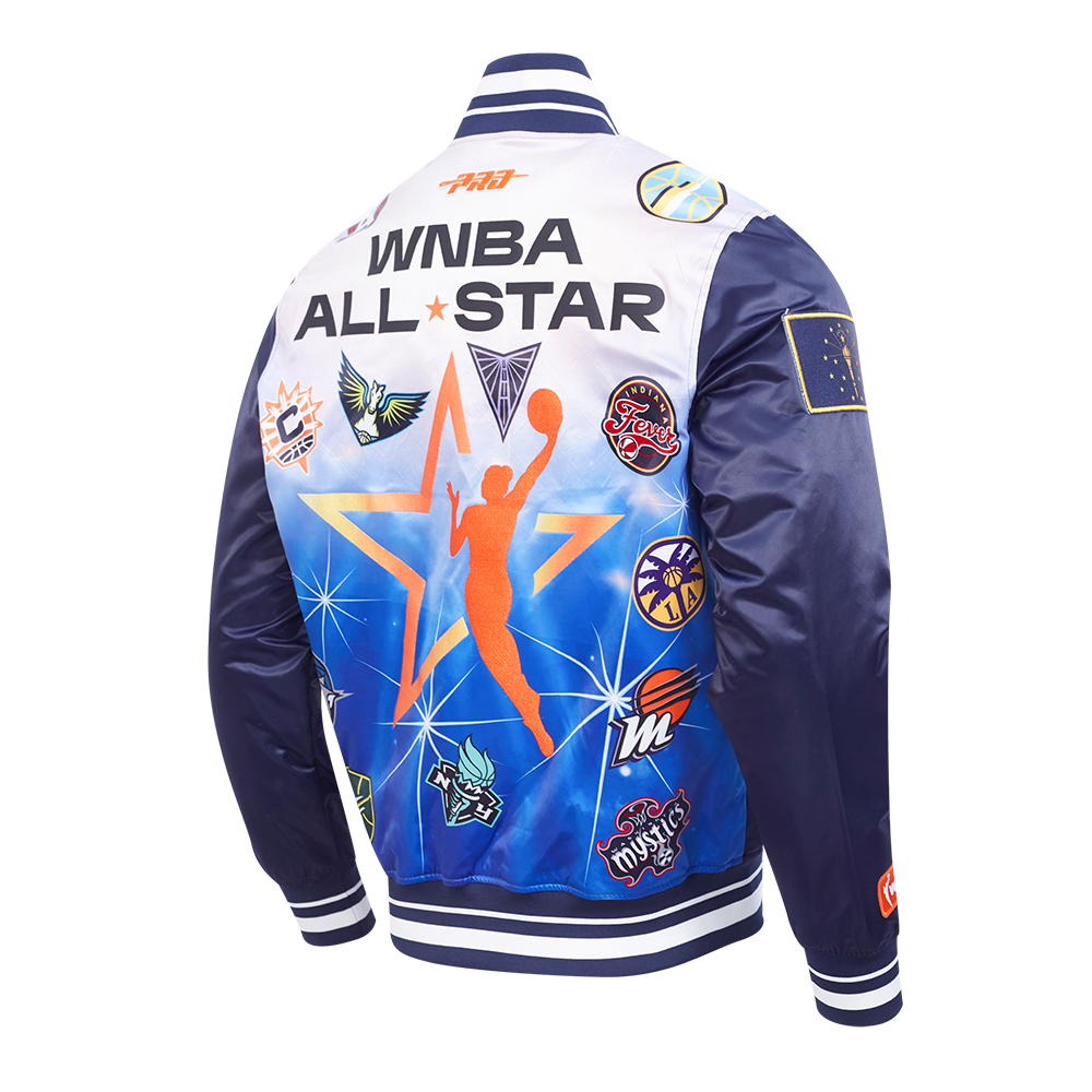WNBA ALL STAR 2025 MEN'S SUBLIMATED SATIN JACKET (MIDNIGHT NAVY)