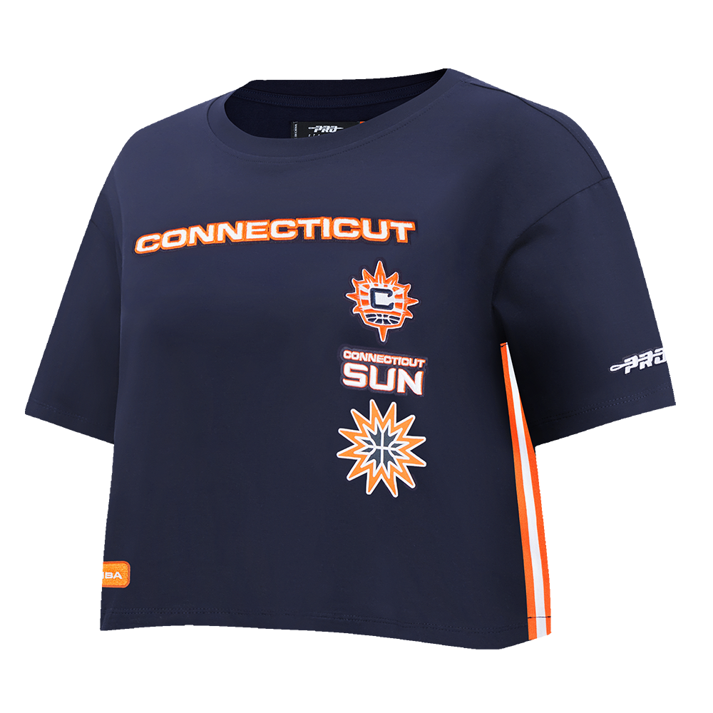 WNBA CONNECTICUT SUN RETRO CLASSICS WOMEN'S SINGLE JERSEY BOXY TEE (MIDNIGHT NAVY)