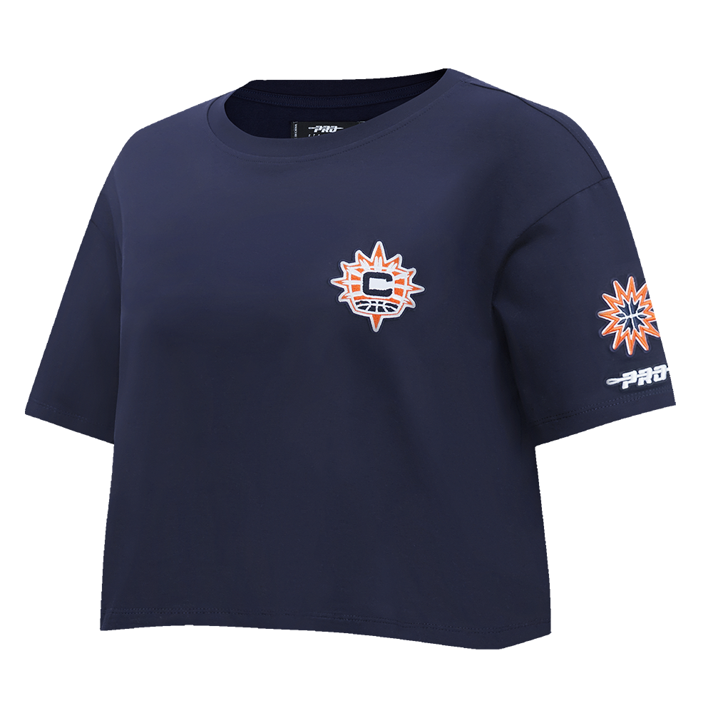 WNBA CONNECTICUT SUN CLASSIC ESSENTIALS WOMEN'S SINGLE JERSEY BOXY TEE (MIDNIGHT NAVY)