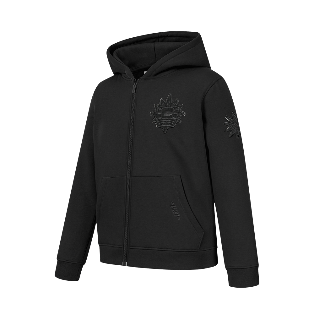 WNBA CONNECTICUT SUN TRIPLE BLACK BIG BOYS FLC FZ HOODIE (BLACK)
